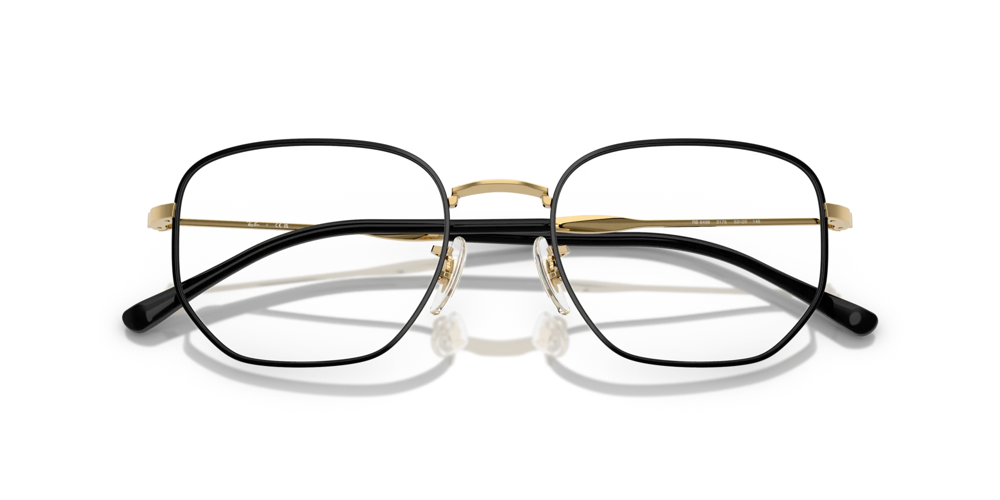 Ray - Ban RX6496 3175 Montature da vista Metallo Nero Trasparente Geometrica Normale - immagine 2