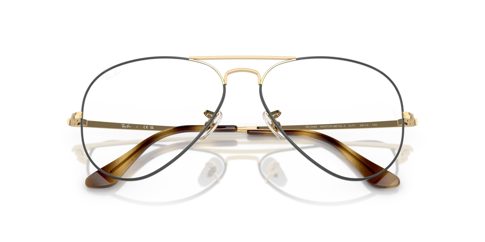 Ray - Ban RX6489 AVIATOR 3177 Montature da vista Metallo Marrone Trasparente Pilot Normale - immagine 2