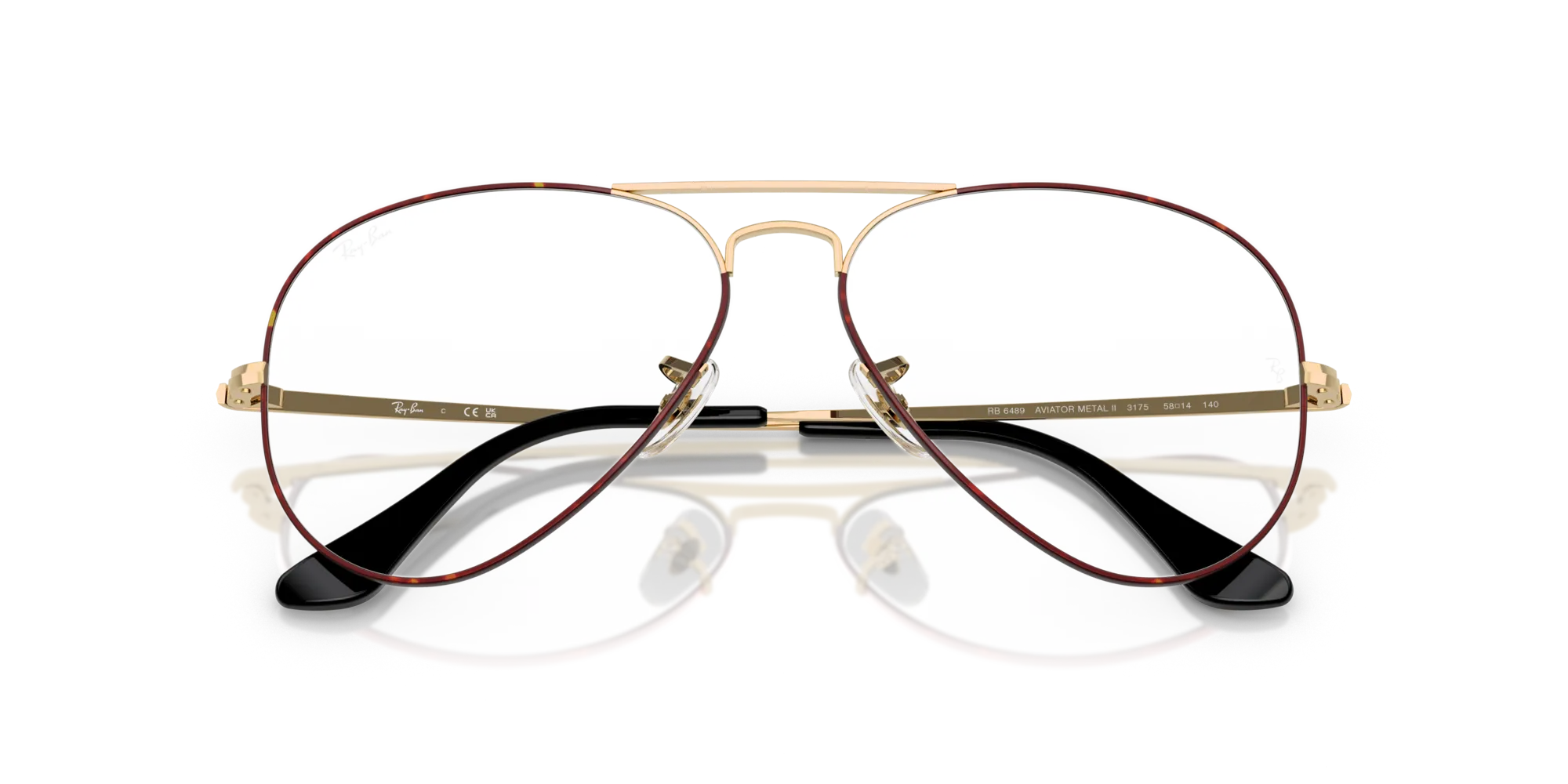 Ray - Ban RX6489 AVIATOR 3175 Montature da vista Metallo Nero Trasparente Pilot Normale - immagine 2