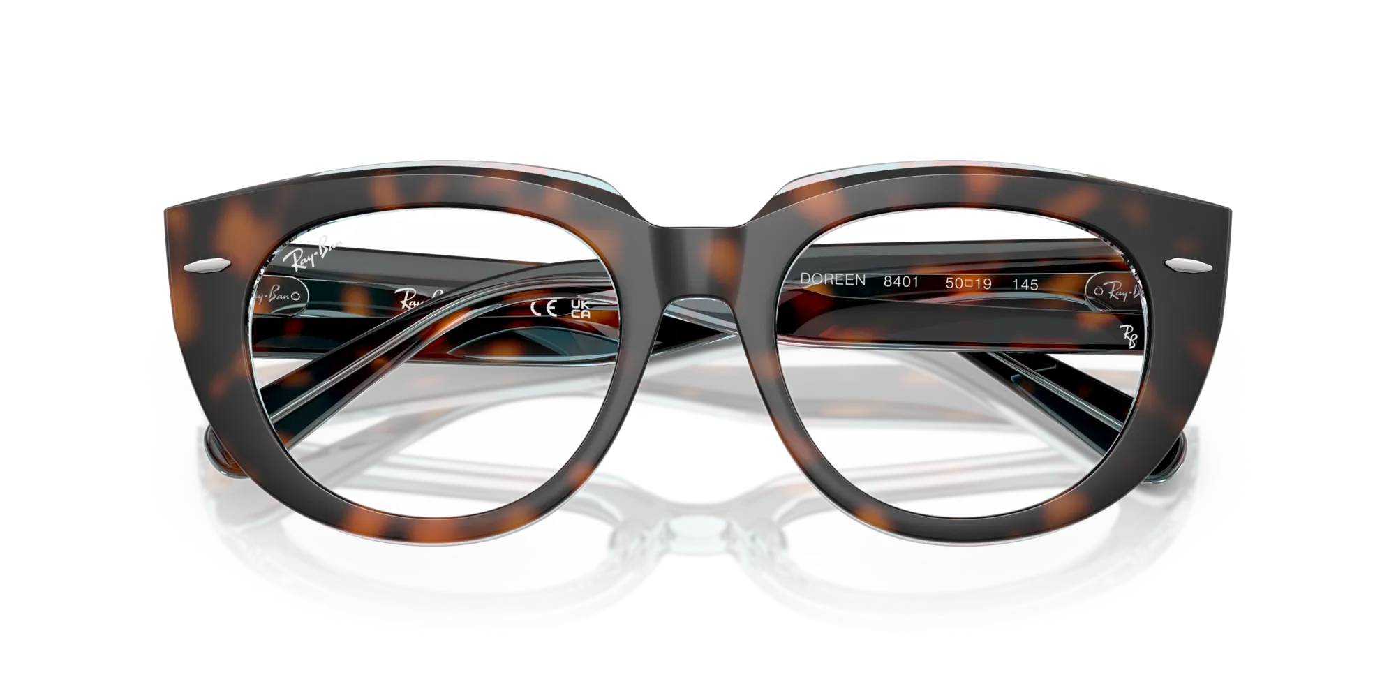 Ray - Ban RX5586 DOREEN 8401 Montature da vista Acetato Tartaruga Trasparente Squadrata Normale - immagine 2