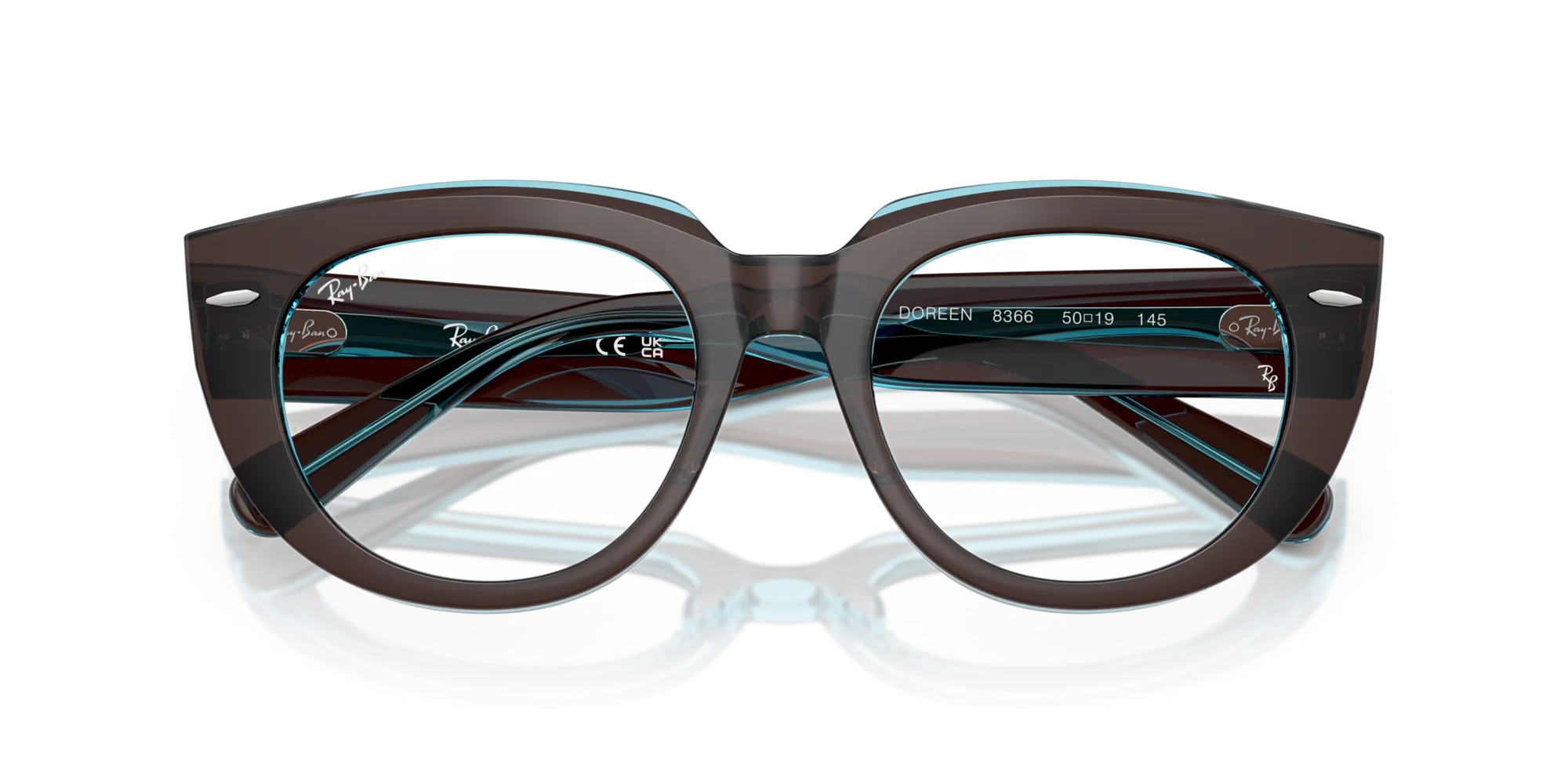 Ray - Ban RX5586 DOREEN 8366 Montature da vista Acetato Marrone Trasparente Squadrata Normale - immagine 2