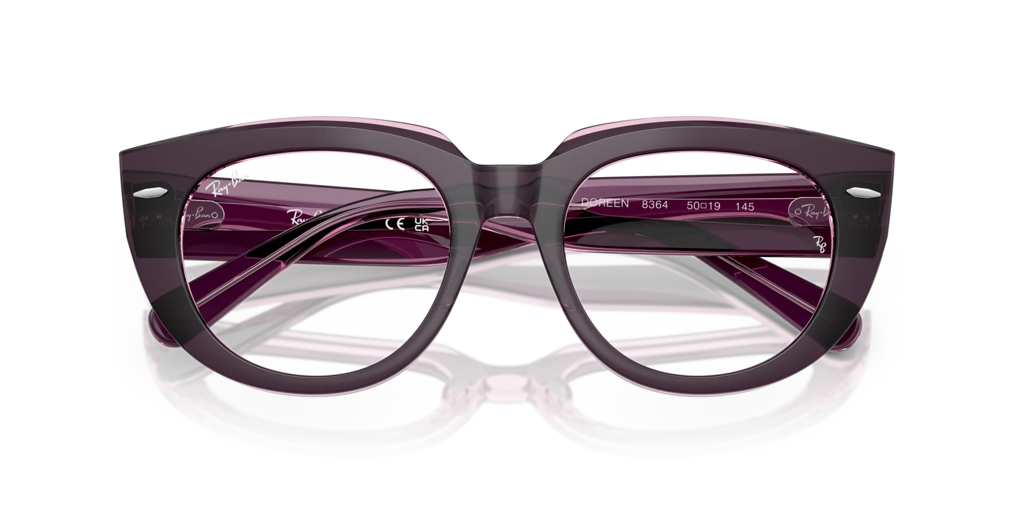 Ray - Ban RX5586 DOREEN 8364 Montature da vista Acetato Viola Trasparente Squadrata Normale - immagine 2