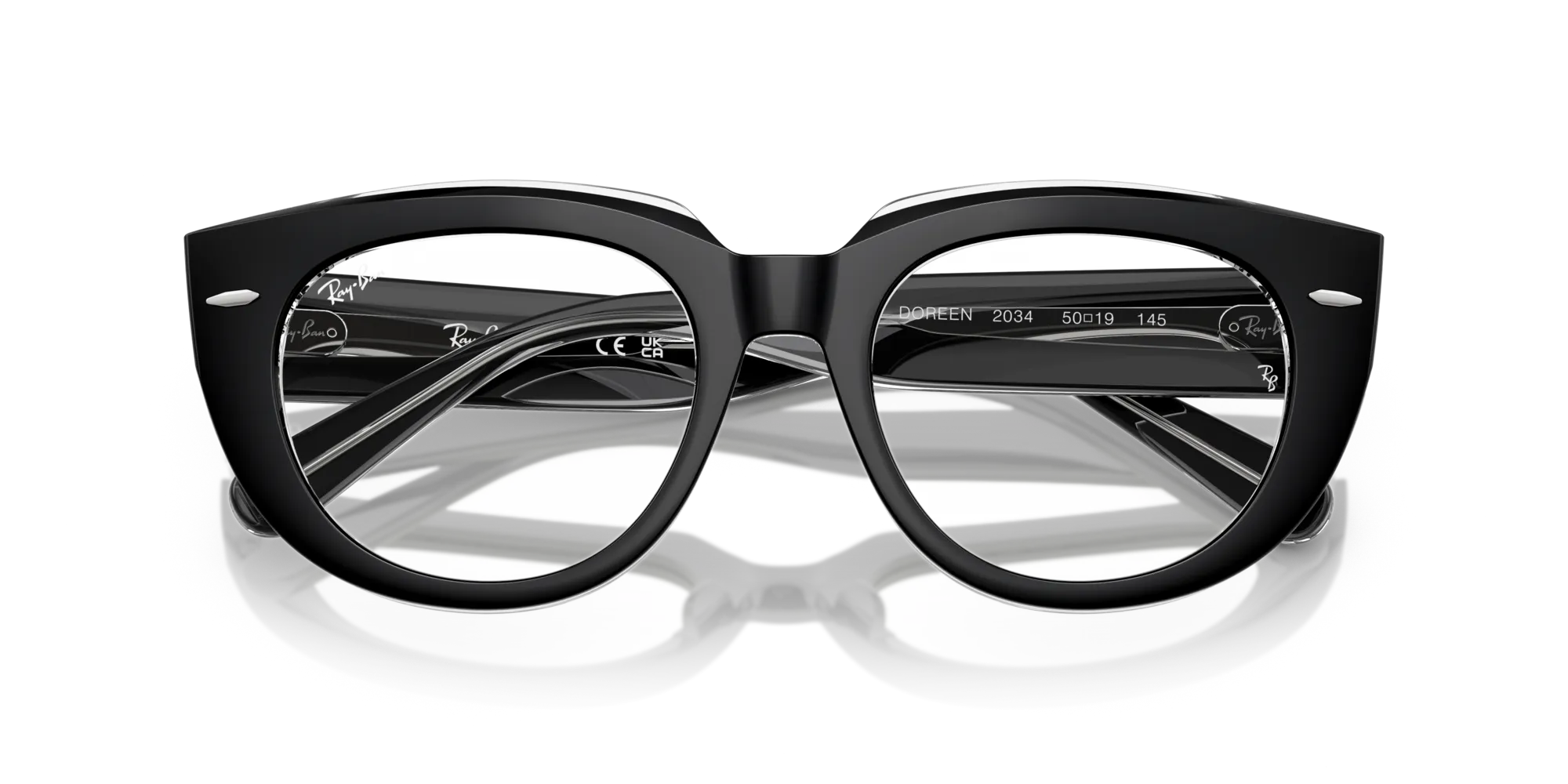 Ray - Ban RX5586 DOREEN 2034 Montature da vista Acetato Nero Trasparente Squadrata Normale - immagine 2