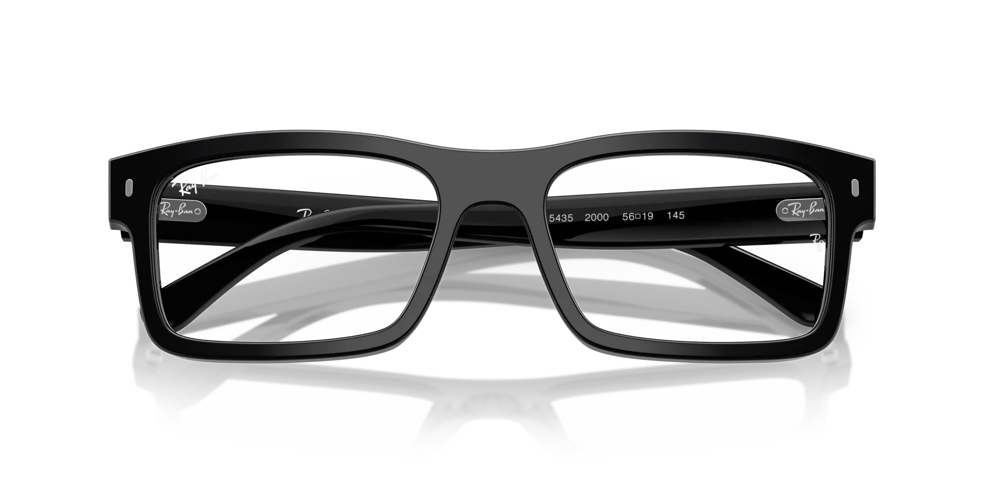Ray - Ban RX5435 2000 Montature da vista Acetato Nero Trasparente Squadrata Normale - immagine 2