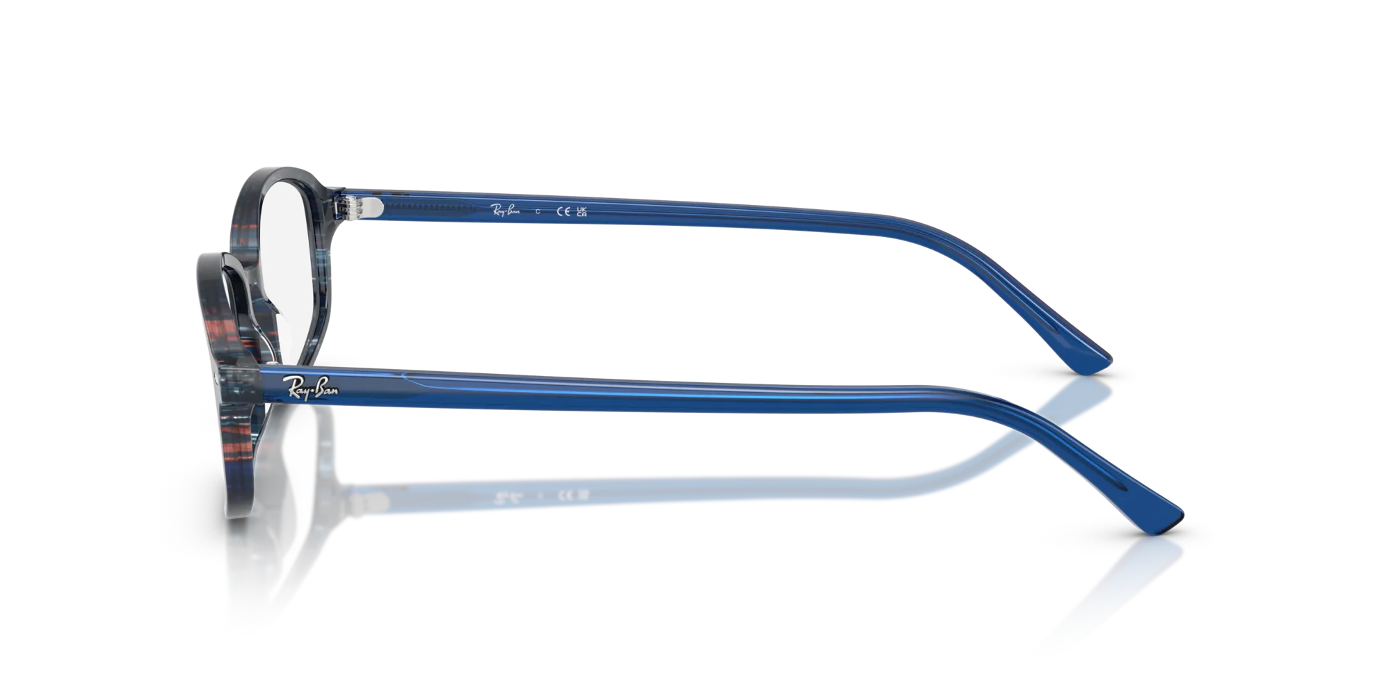 Ray - Ban RX5432 SAM 8397 Montature da vista Acetato Blu Trasparente Geometrica Normale - immagine 4