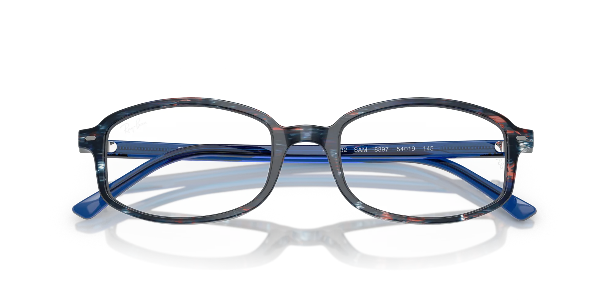 Ray - Ban RX5432 SAM 8397 Montature da vista Acetato Blu Trasparente Geometrica Normale - immagine 2