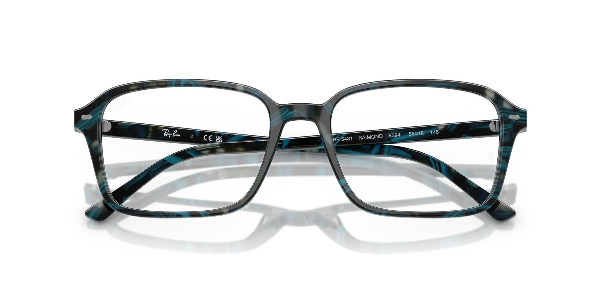 Ray - Ban RX5431 RAIMOND 8394 Montature da vista Acetato Blu Trasparente Squadrata Normale - immagine 2