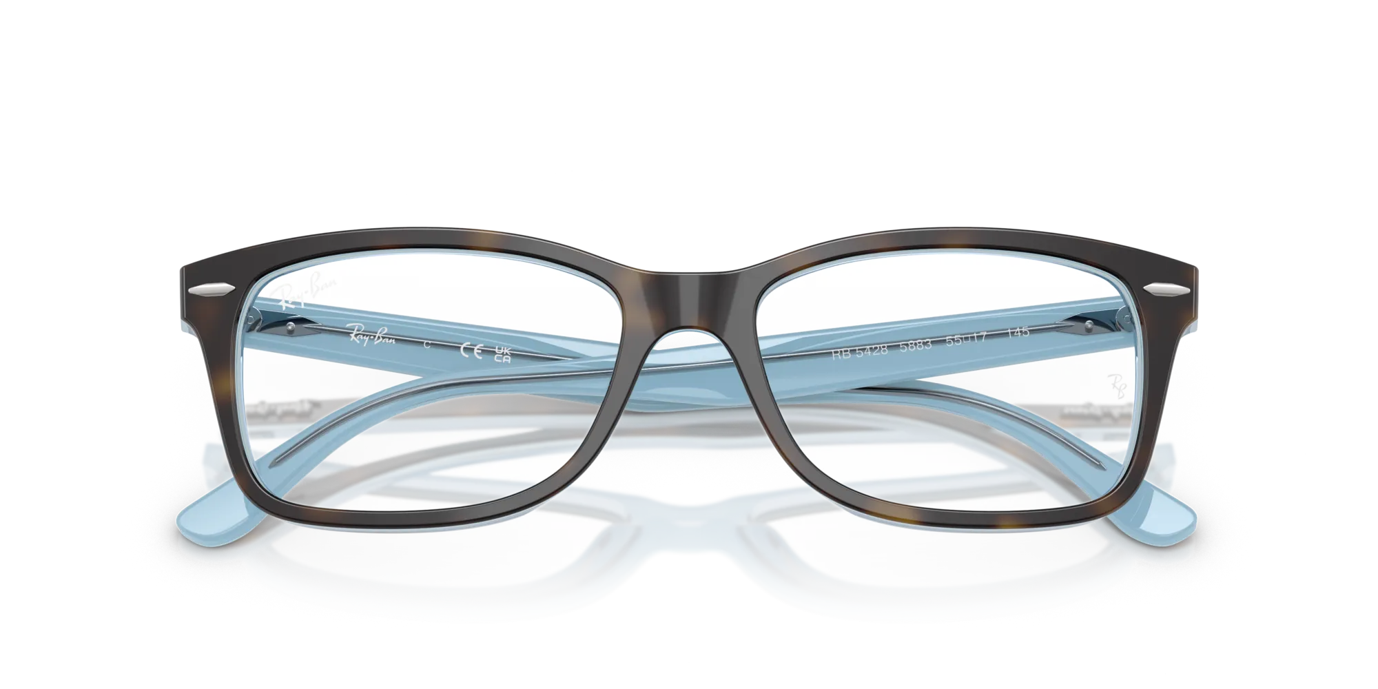 Ray - Ban RX5428 5883 Montature da vista Acetato Marrone Trasparente Squadrata Normale - immagine 2