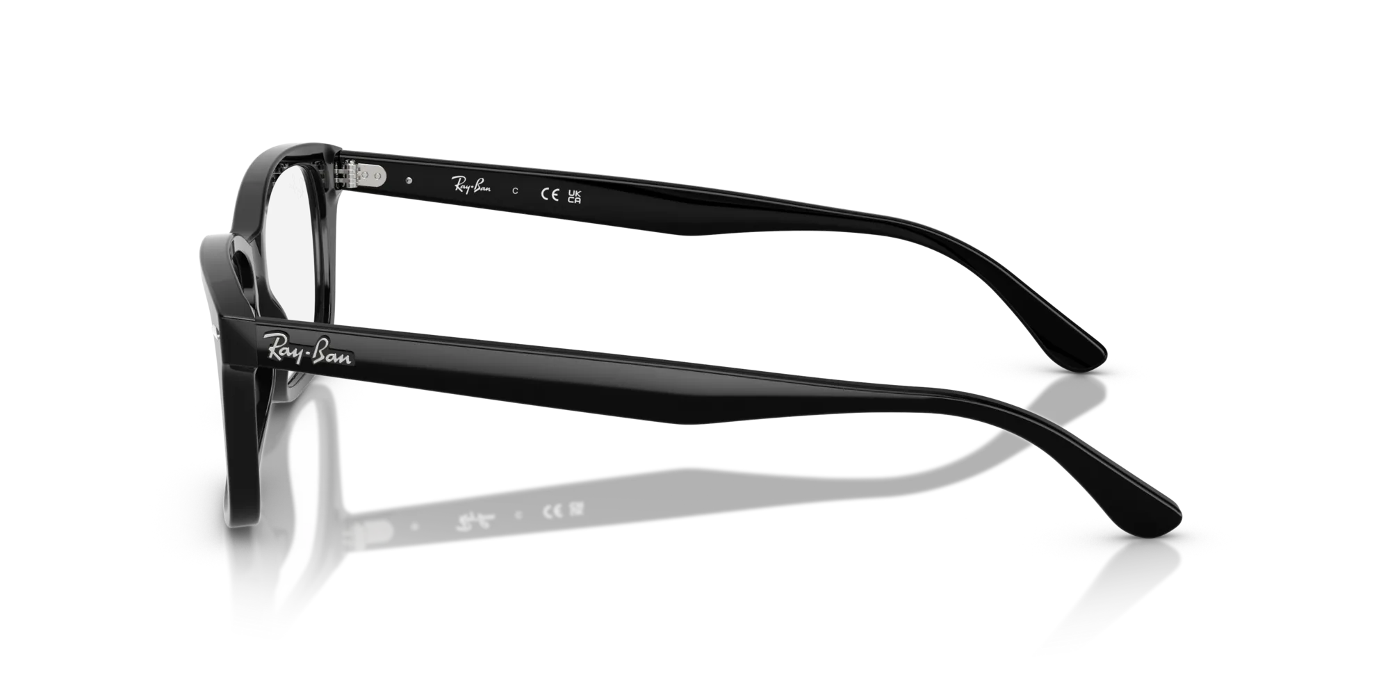 Ray - Ban RX5428 2000 Montature da vista Acetato Nero Trasparente Squadrata Normale - immagine 4