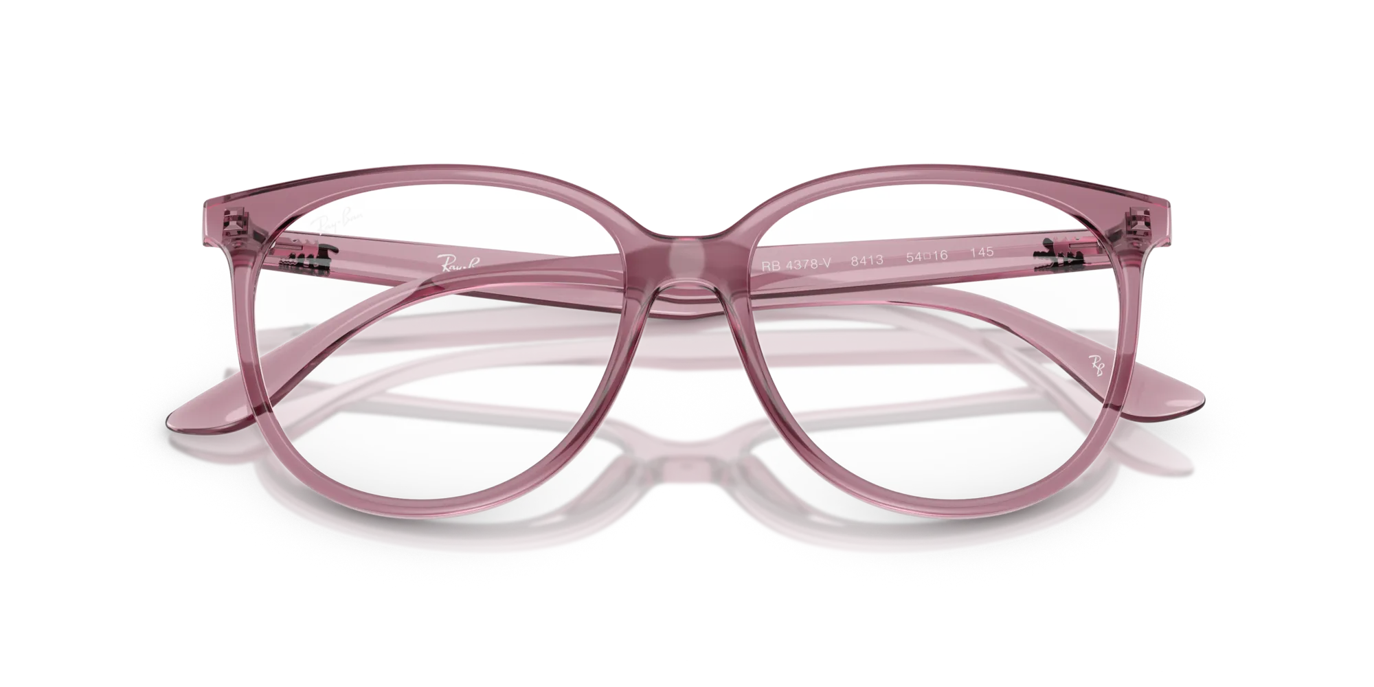 Ray - Ban RX4378V 8413 Montature da vista Iniettato Viola Trasparente Squadrata Normale - immagine 2