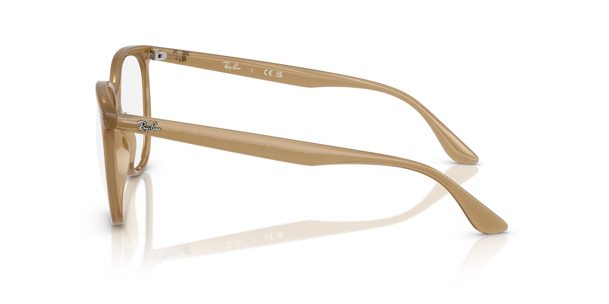 Ray - Ban RX4378V 8412 Montature da vista Iniettato Marrone Trasparente Squadrata Normale - immagine 4