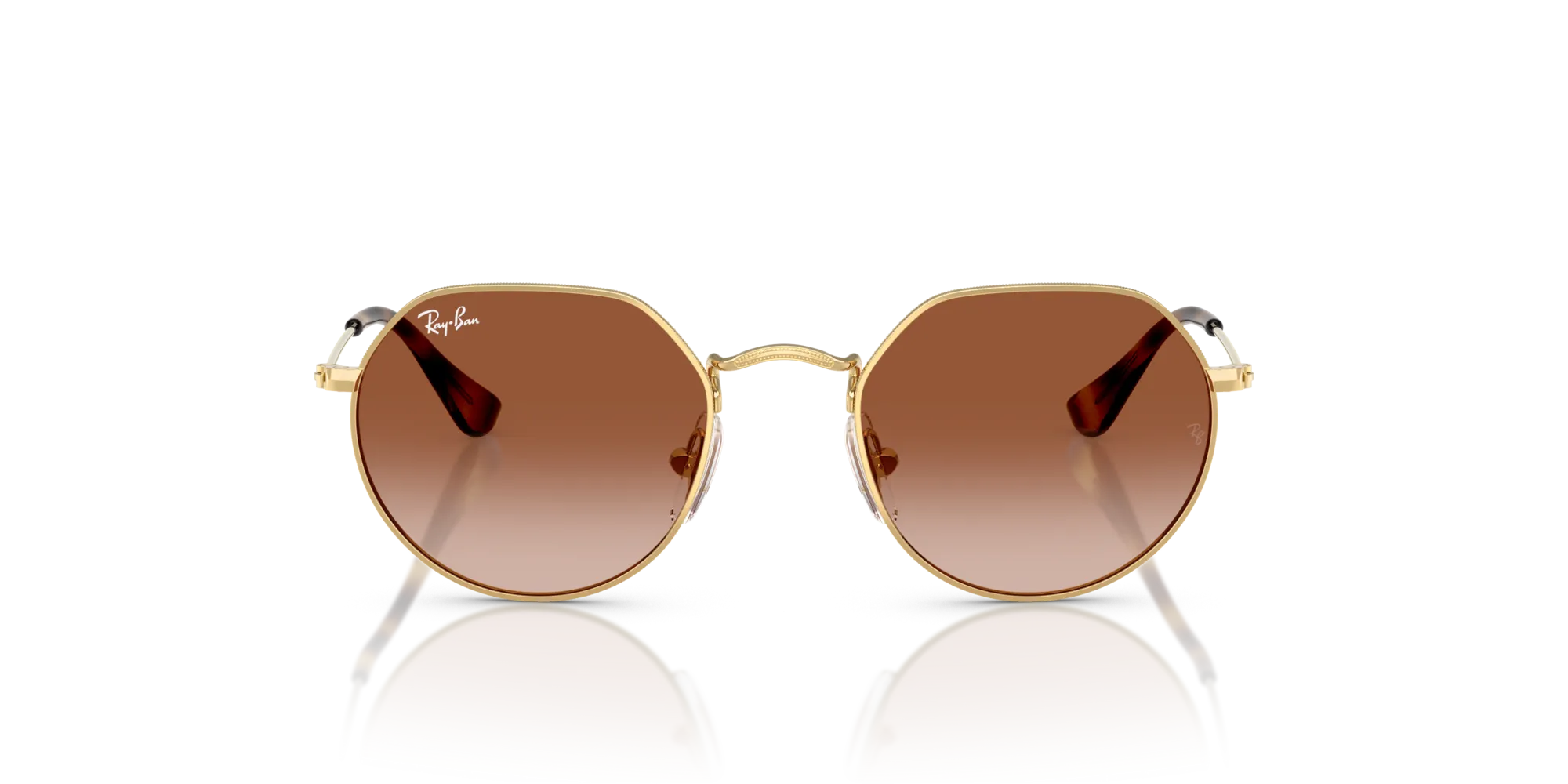 Ray - Ban RJ9565S JUNIOR JACK 223/13 Occhiali da sole Metallo Oro Marrone Geometrica Normale Sfumato - immagine 3