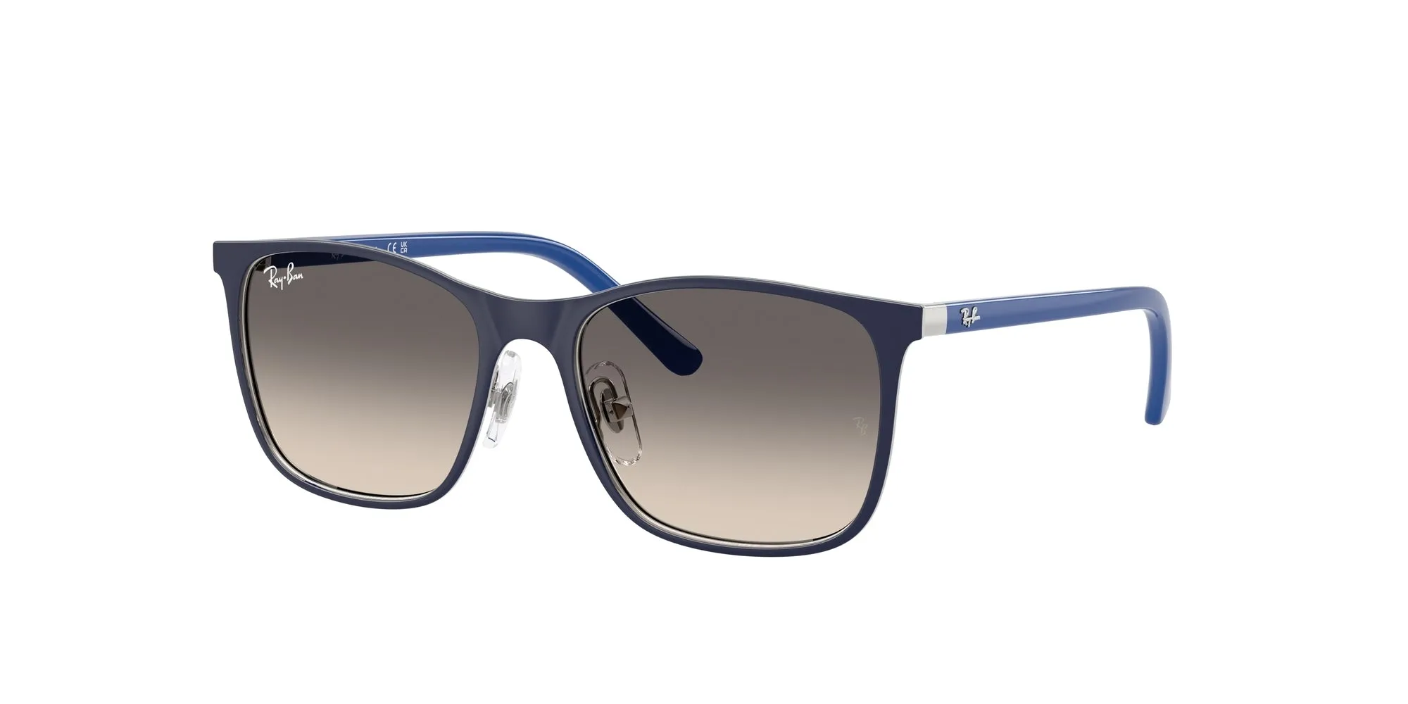 Ray - Ban RJ9551S 298/11 Occhiali da sole Metallo Blu Grigio Squadrata Normale Sfumato - immagine 1