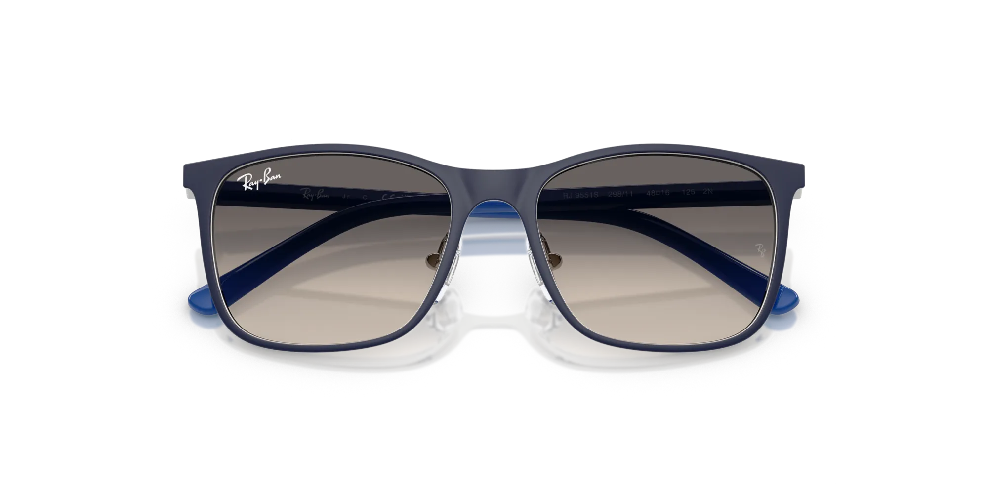 Ray - Ban RJ9551S 298/11 Occhiali da sole Metallo Blu Grigio Squadrata Normale Sfumato - immagine 2