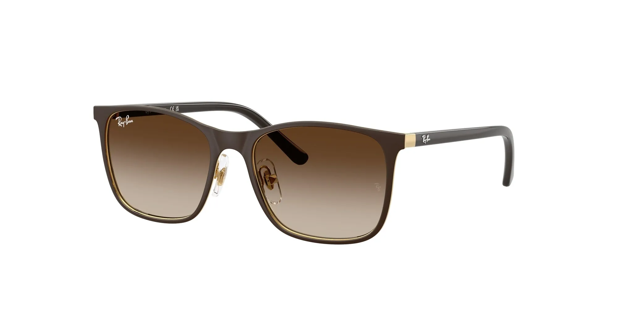 Ray - Ban RJ9551S 297/13 Occhiali da sole bambino Metallo Marrone Marrone Squadrata Normale Sfumato - immagine 1
