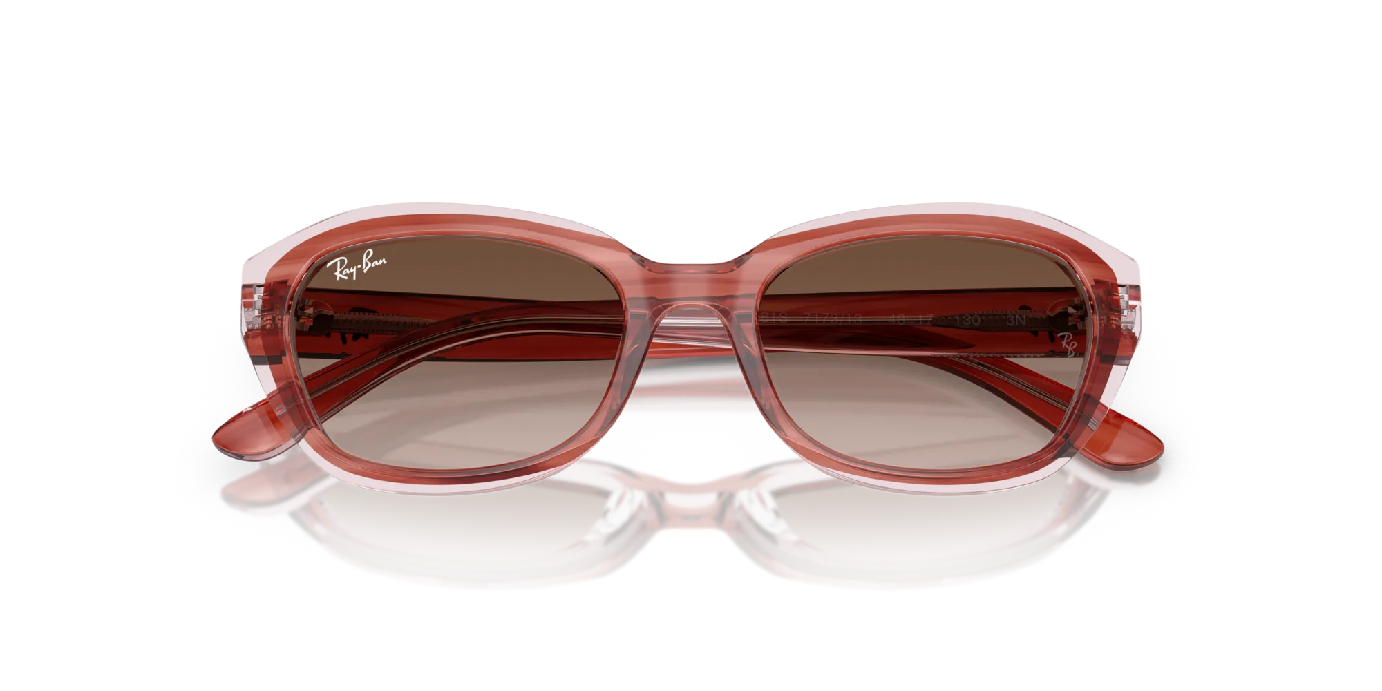 Ray - Ban RJ9081S 717313 Occhiali da sole bambino Acetato Rosa Marrone Geometrica Normale Sfumato - immagine 2