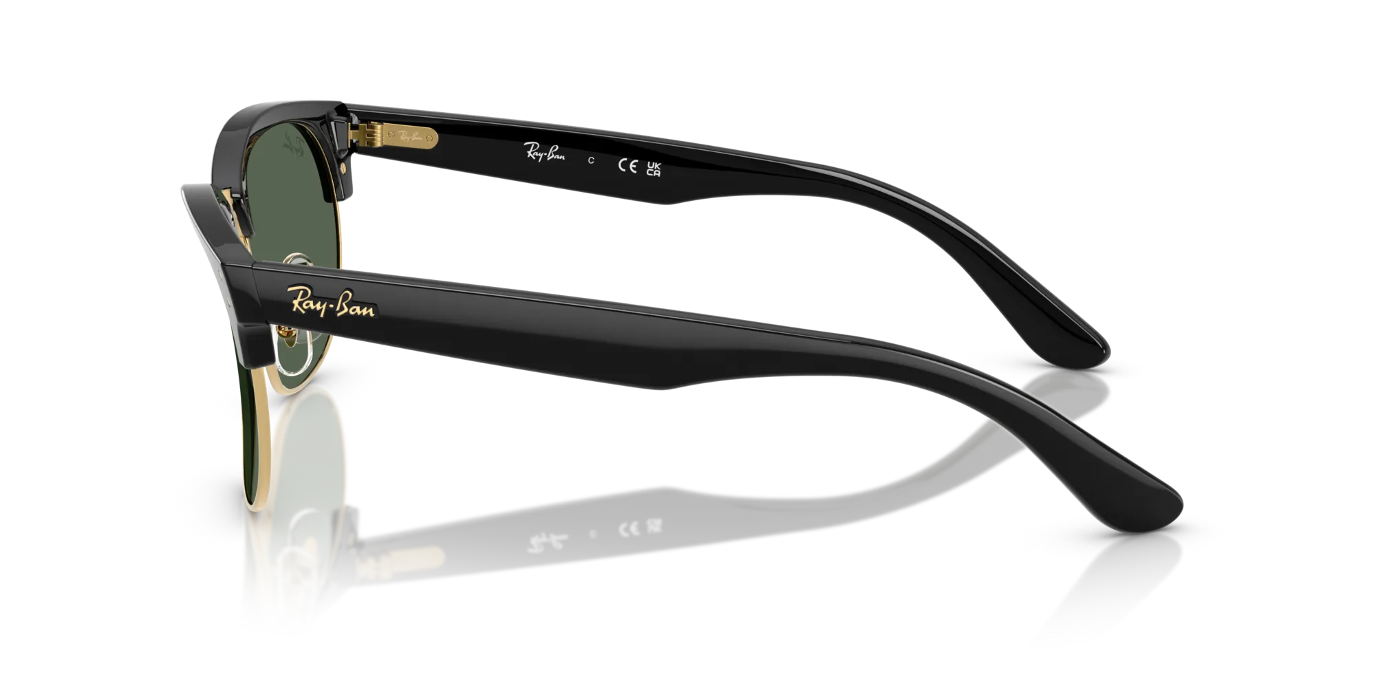 Ray - Ban RBR0504S CLUBMASTER REVERSE 6677VR Occhiali da sole Acetato Nero Verde Squadrata Normale - immagine 4
