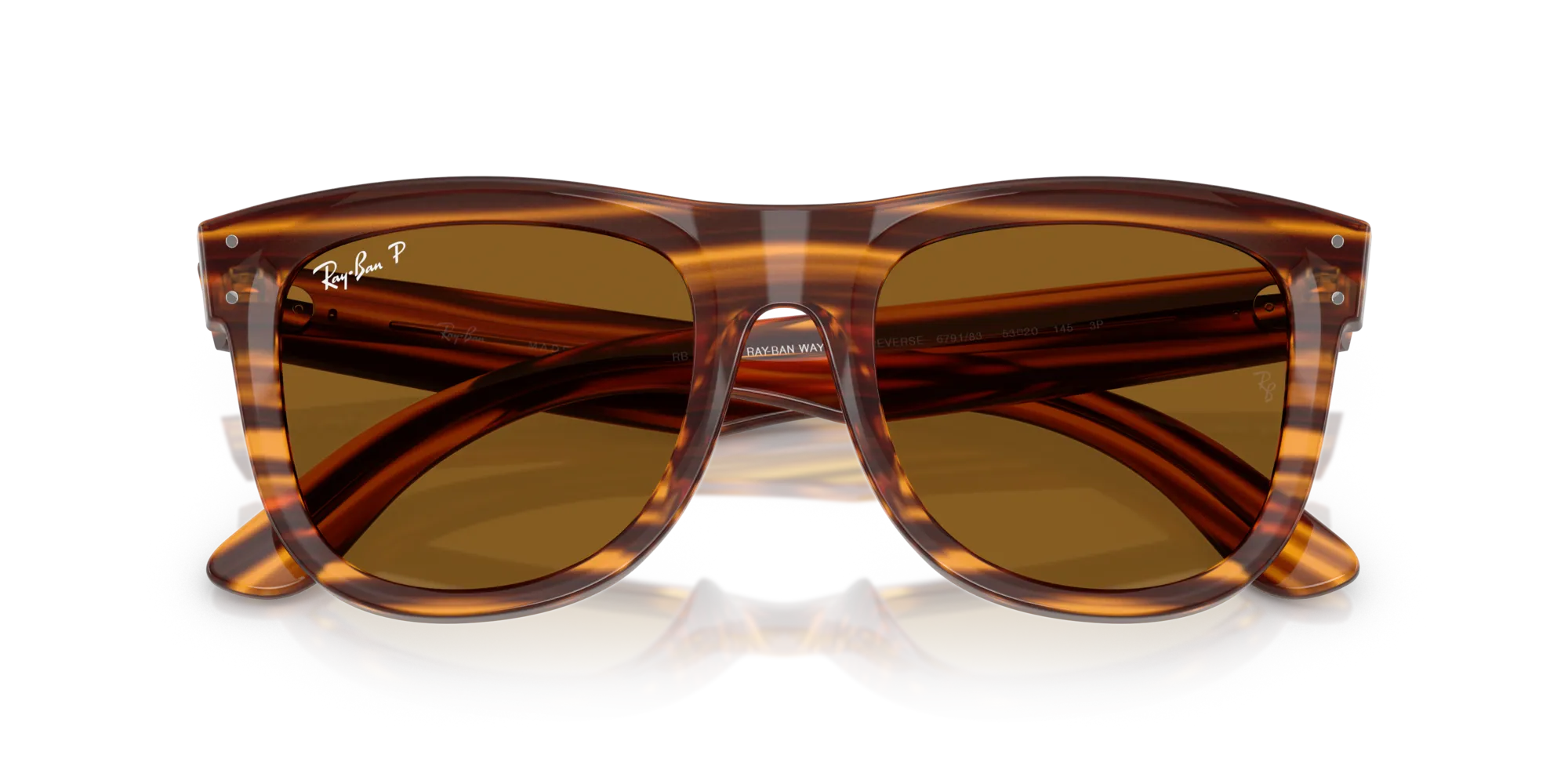 Ray - Ban RBR0502S WAYFARER REVERSE 679183 Occhiali da sole Acetato Marrone [""] Squadrata Polarizzata - immagine 2