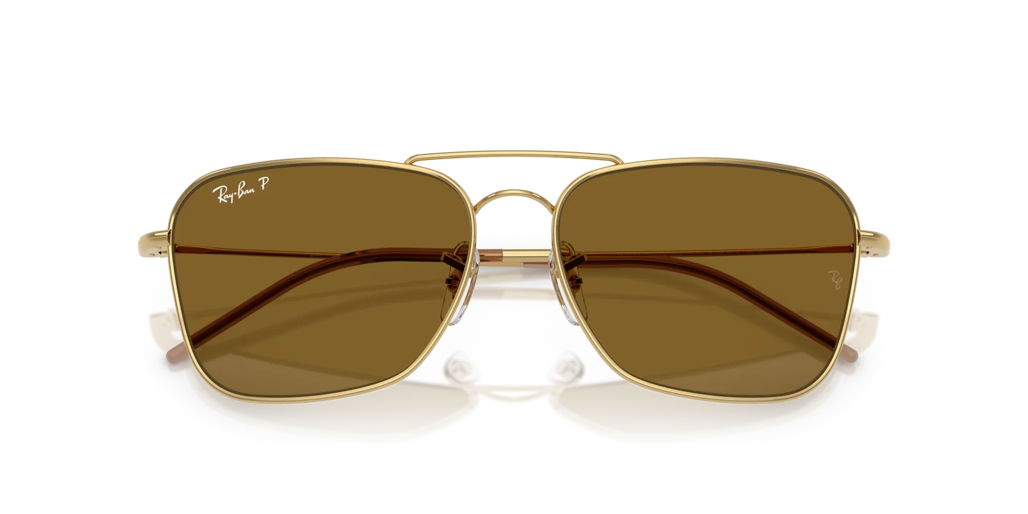 Ray - Ban RBR0102S CARAVAN REVERSE 001/83 Occhiali da sole Metallo Oro [""] Squadrata Polarizzata - immagine 2