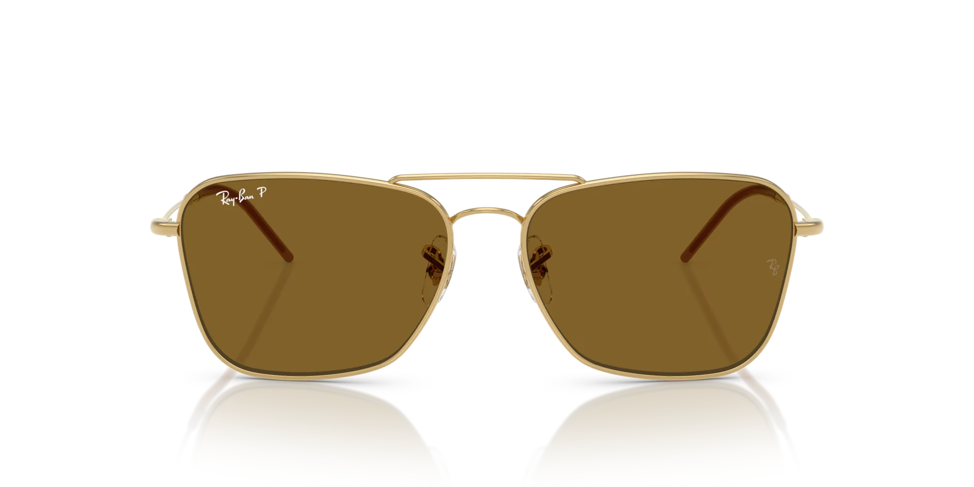 Ray - Ban RBR0102S CARAVAN REVERSE 001/83 Occhiali da sole Metallo Oro [""] Squadrata Polarizzata - immagine 3