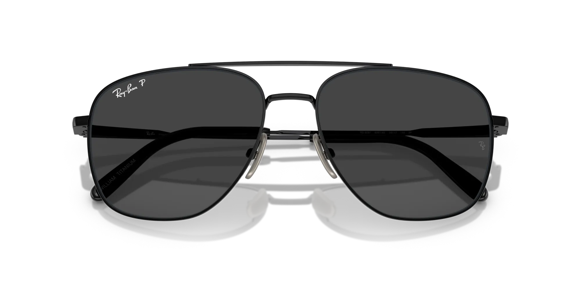 Ray - Ban RB8097 WILLIAM TITANIUM 926748 Occhiali da sole Titanio Nero Grigio Squadrata Polarizzata - immagine 2