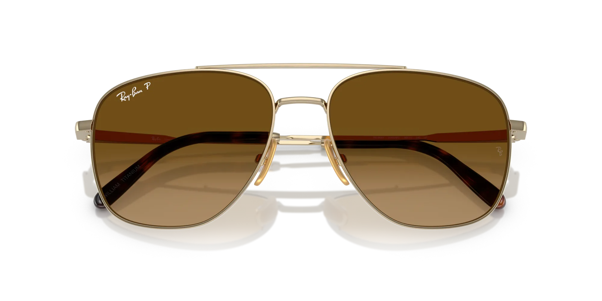 Ray - Ban RB8097 WILLIAM TITANIUM 9265M2 Occhiali da sole Titanio Oro Marrone Squadrata Polarizzata - immagine 2