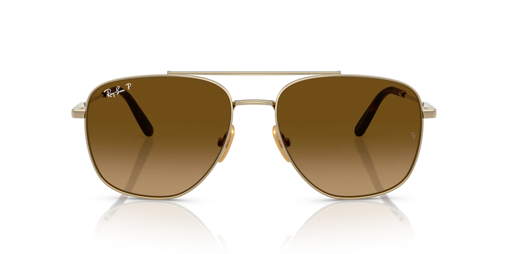 Ray - Ban RB8097 WILLIAM TITANIUM 9265M2 Occhiali da sole Titanio Oro Marrone Squadrata Polarizzata - immagine 3