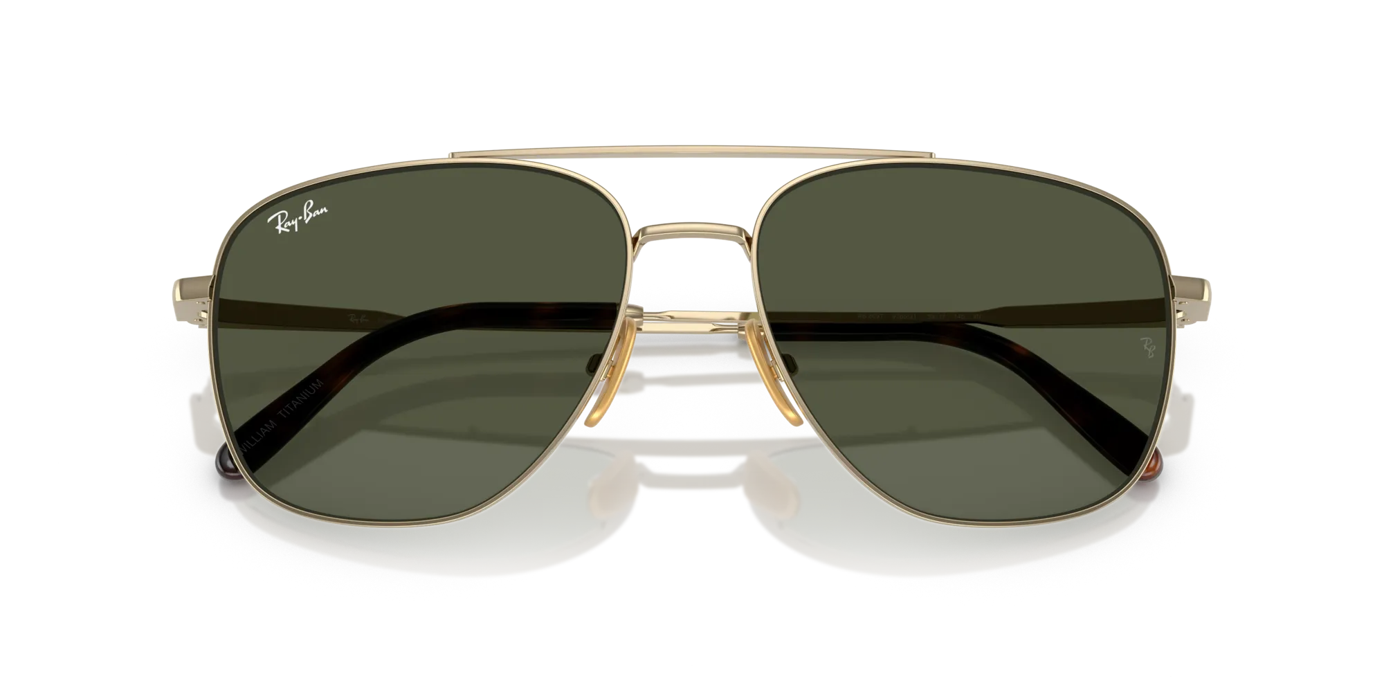 Ray - Ban RB8097 WILLIAM TITANIUM 926531 Occhiali da sole Titanio Oro Verde G15 Squadrata Normale - immagine 2