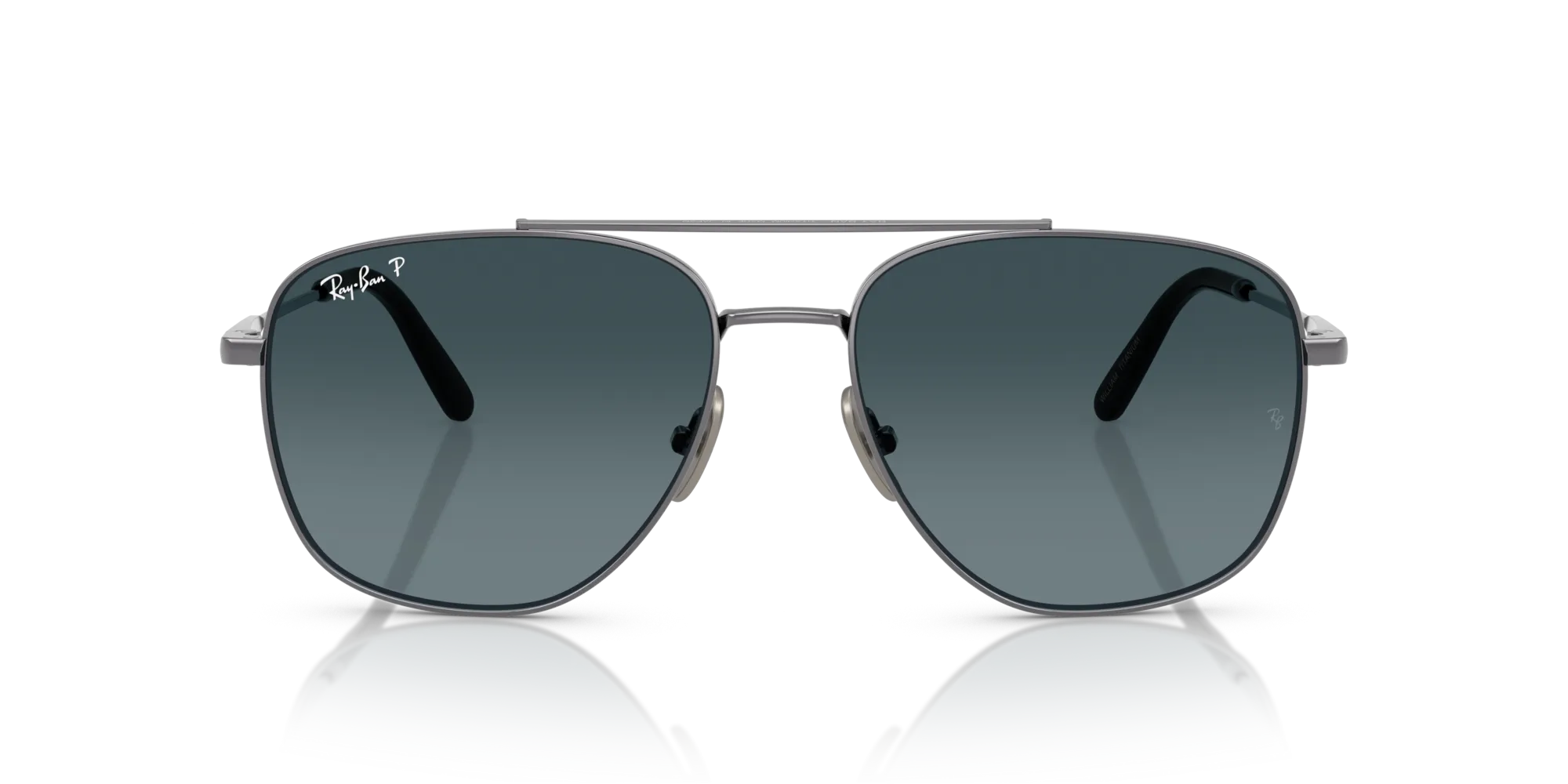 Ray - Ban RB8097 WILLIAM TITANIUM 165/S3 Occhiali da sole Titanio Grigio Blu Squadrata Polarizzata Sfumato - immagine 3