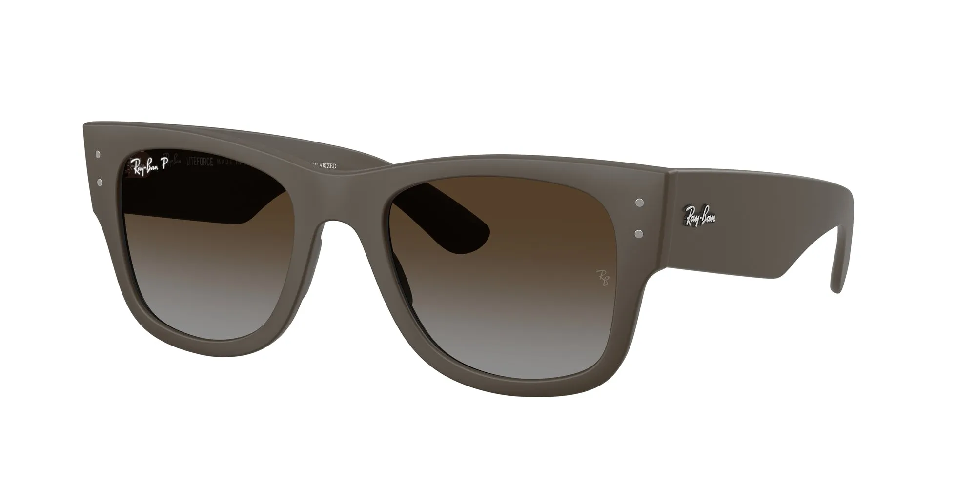 Ray - Ban RB4840S 6124T5 Occhiali da sole Peek Marrone Marrone Squadrata Polarizzata Sfumato - immagine 1