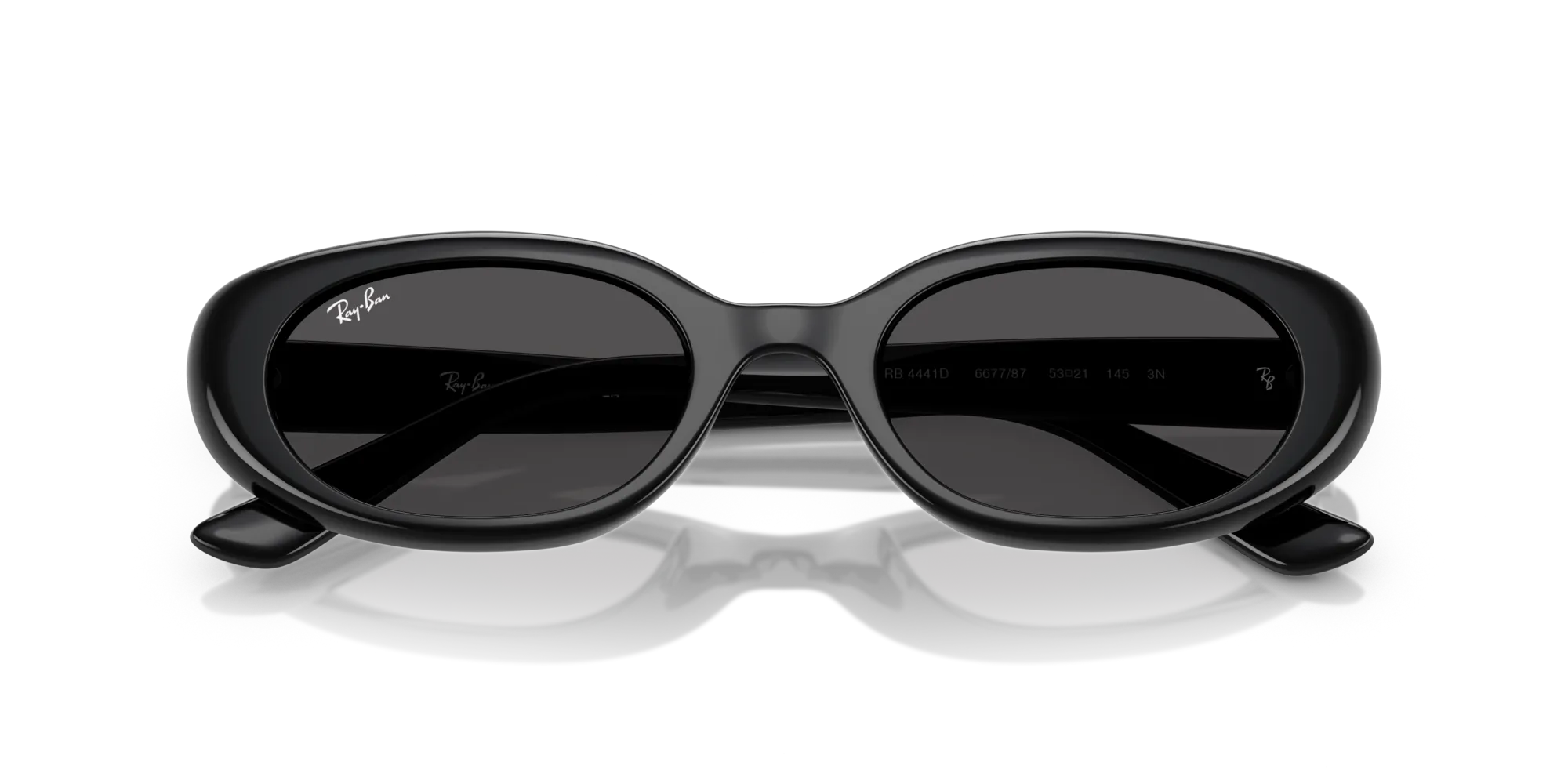 Ray - Ban RB4441D 667787 Occhiali da sole Iniettato Nero Grigio Pillow Normale - immagine 2