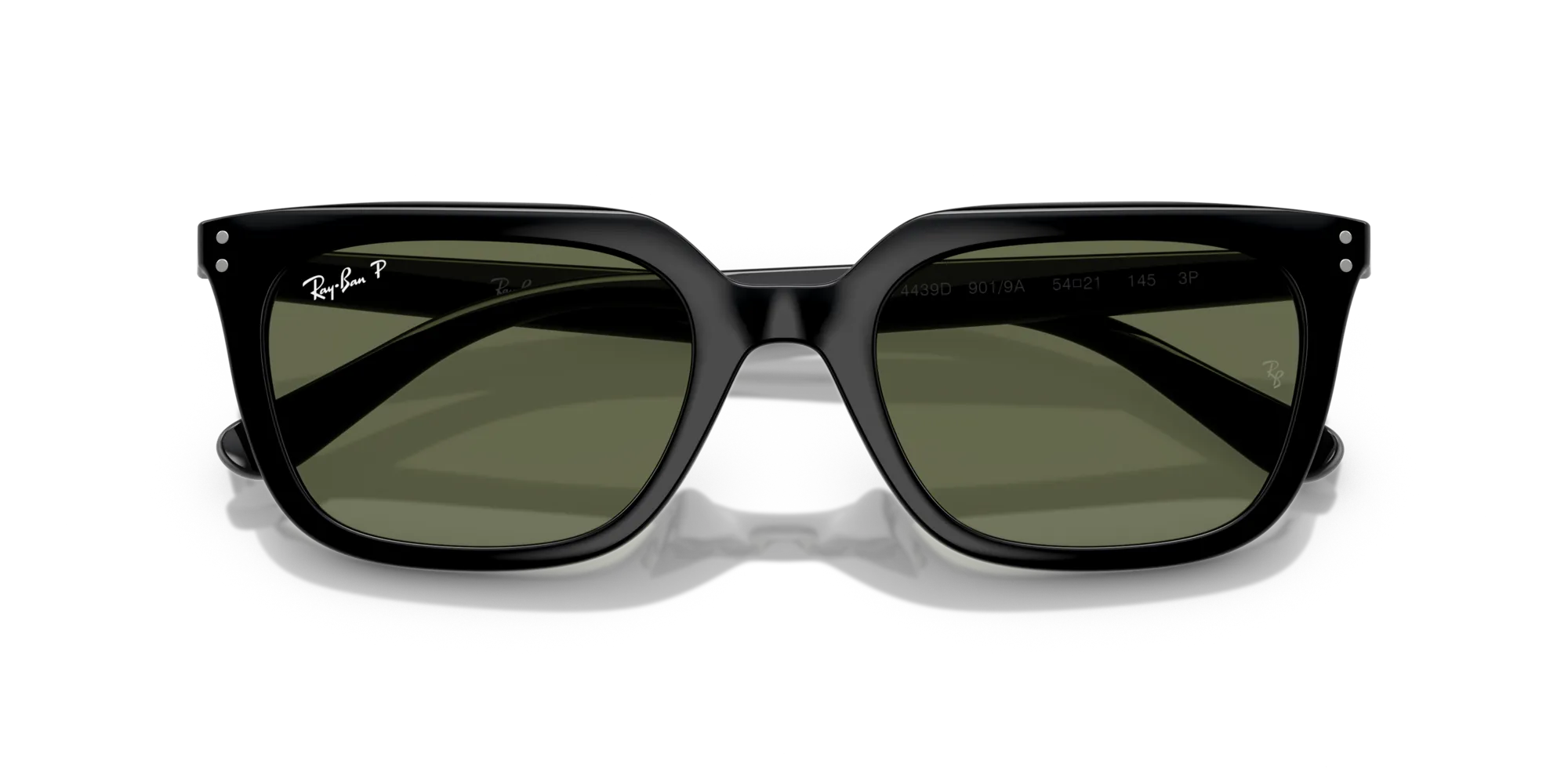 Ray - Ban RB4439D 901/9A Occhiali da sole Acetato Nero Verde Squadrata Polarizzata - immagine 2