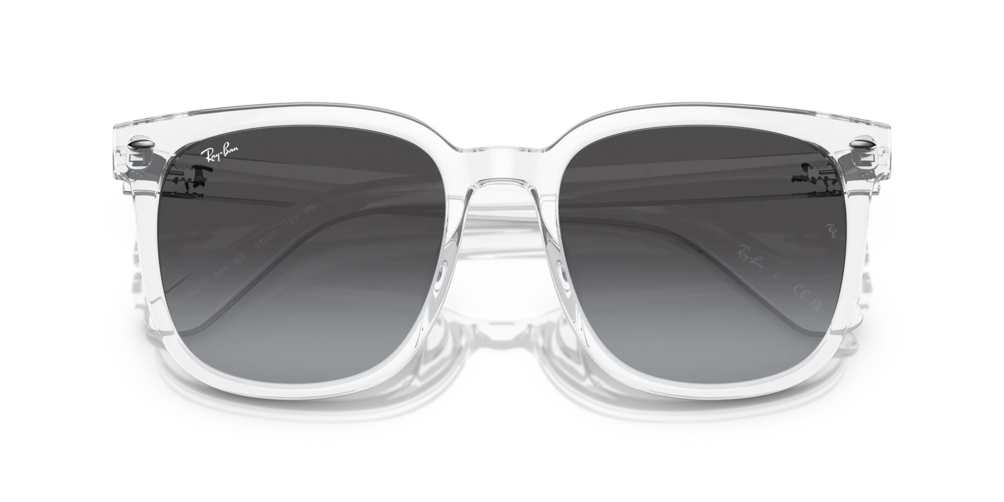 Ray - Ban RB4401D 64478G Occhiali da sole Iniettato Trasparente Grigio Squadrata Normale - immagine 2