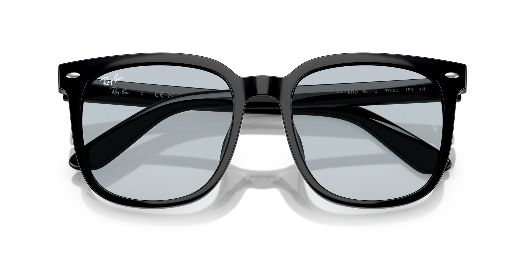 Ray - Ban RB4401D 601/72 Occhiali da sole Iniettato Nero Blu Squadrata Normale - immagine 2