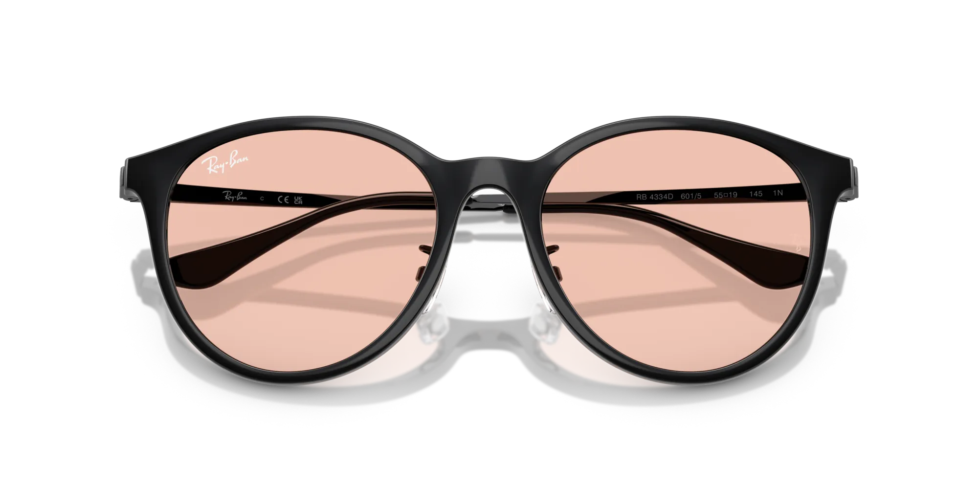 Ray - Ban RB4334D 601/5 Occhiali da sole Iniettato Nero Rosa Squadrata Normale - immagine 2