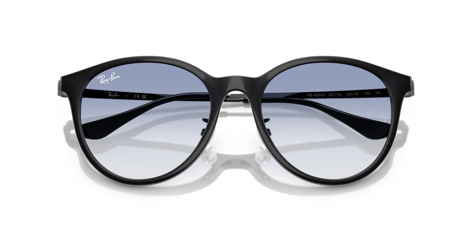 Ray - Ban RB4334D 601/19 Occhiali da sole Iniettato Nero Blu Squadrata Normale Sfumato - immagine 2