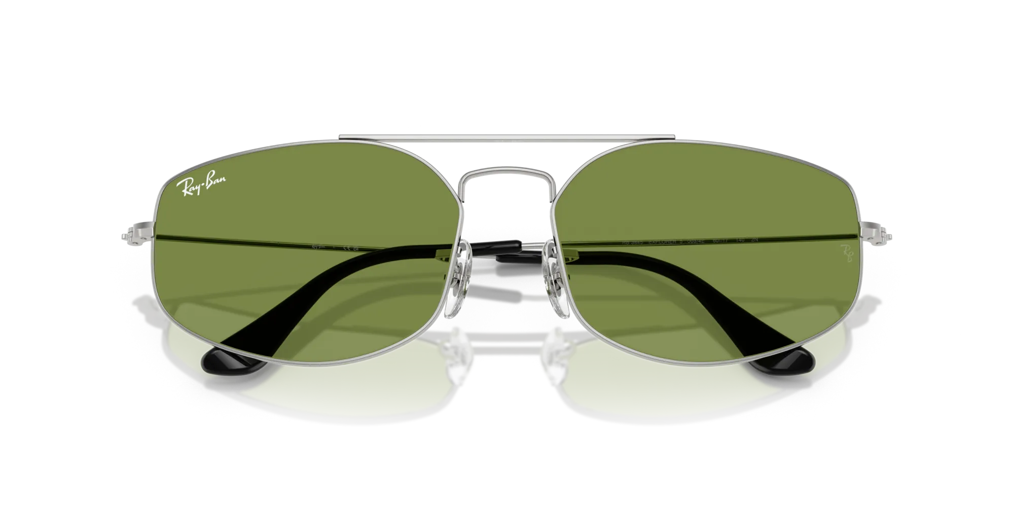 Ray - Ban RB3845 EXPLORER 5 003/4E Occhiali da sole Metallo Argento Verde Geometrica Normale - immagine 2