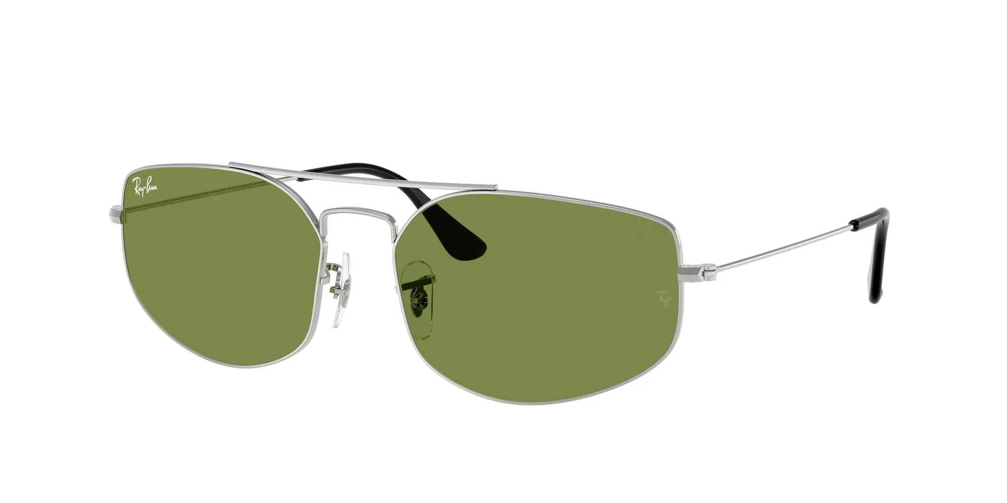 Ray - Ban RB3845 EXPLORER 5 003/4E Occhiali da sole Metallo Argento Verde Geometrica Normale - immagine 1