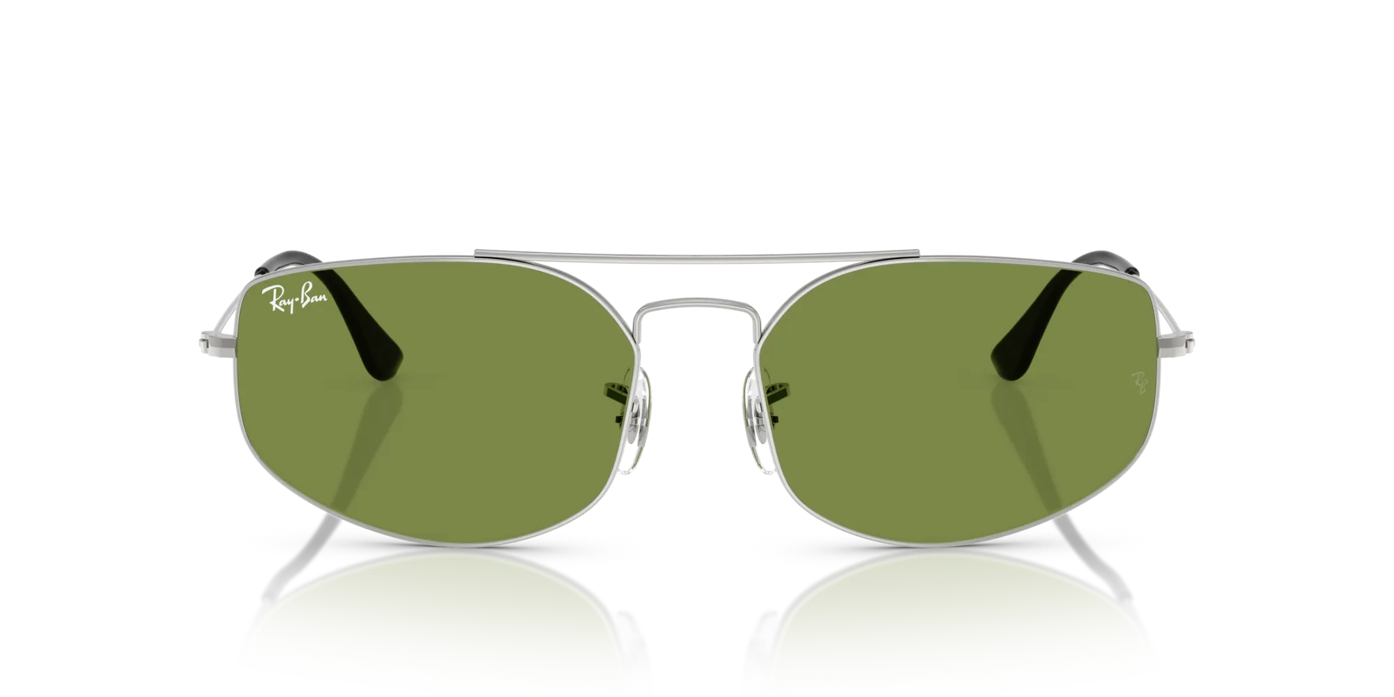 Ray - Ban RB3845 EXPLORER 5 003/4E Occhiali da sole Metallo Argento Verde Geometrica Normale - immagine 3