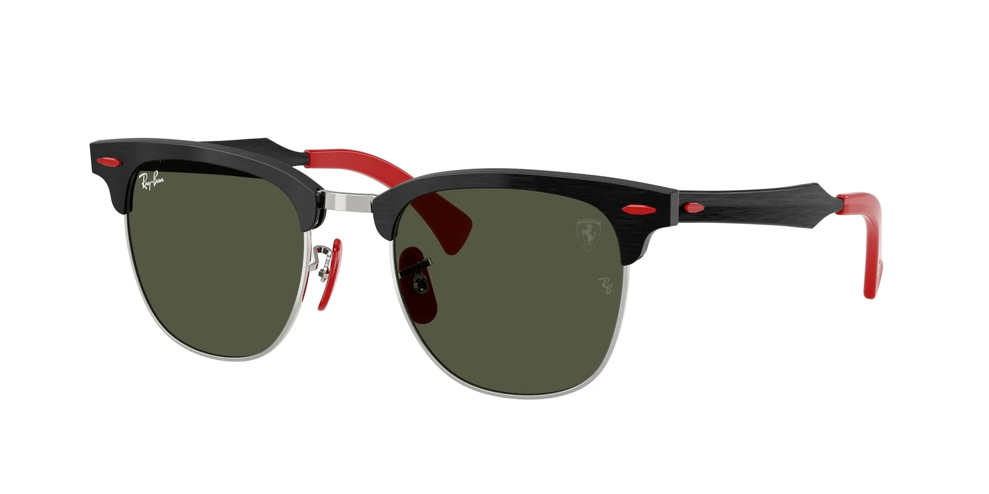 Ray - Ban RB3807M F11031 Occhiali da sole Argento Verde G15 Squadrata Normale - immagine 1