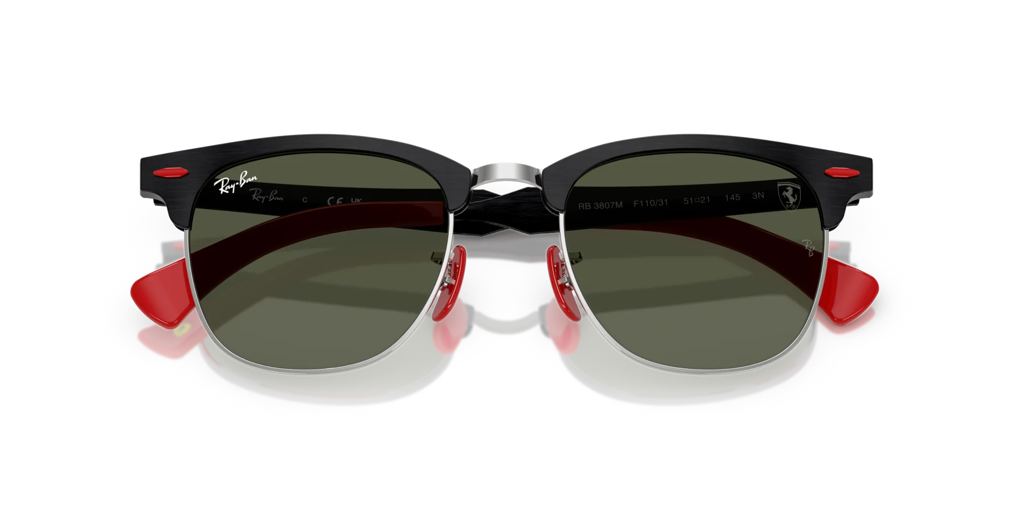 Ray - Ban RB3807M F11031 Occhiali da sole Argento Verde G15 Squadrata Normale - immagine 2