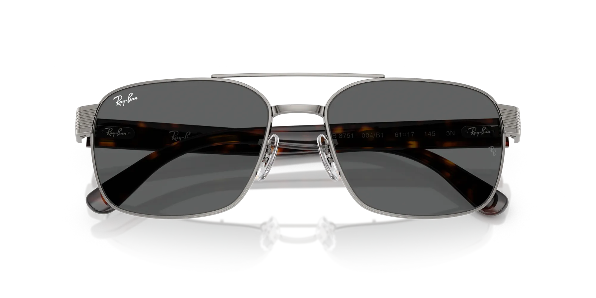 Ray - Ban RB3751 004/B1 Occhiali da sole Metallo Grigio Grigio Squadrata Normale - immagine 2