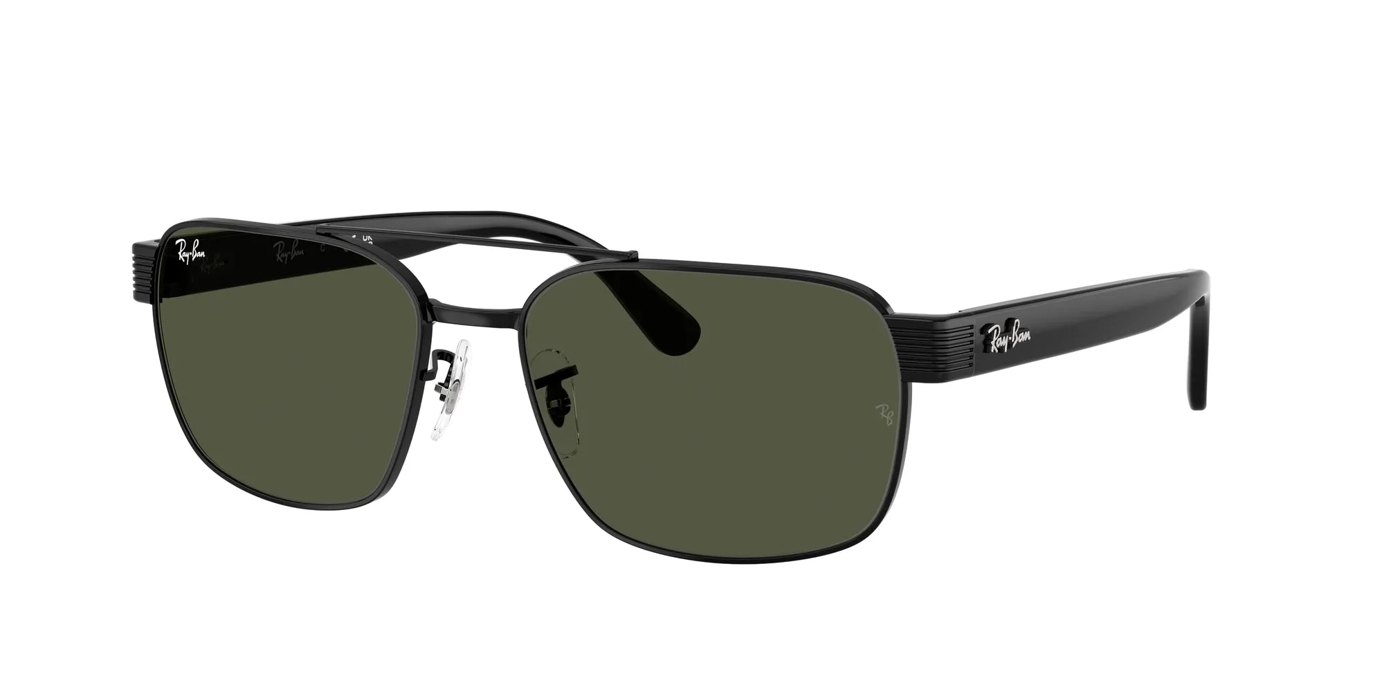 Ray - Ban RB3751 002/31 Occhiali da sole Metallo Nero Verde G15 Squadrata Normale - immagine 1