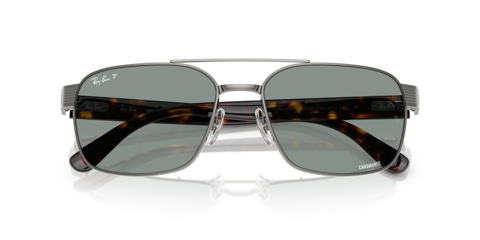 Ray - Ban RB3751CH 004/3R Occhiali da sole Metallo Grigio Squadrata Polarizzata - immagine 2