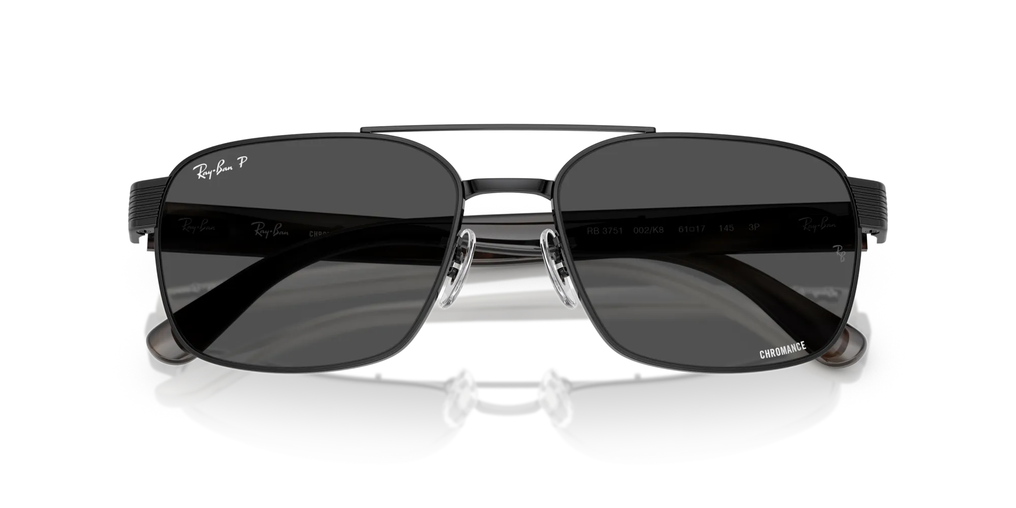 Ray - Ban RB3751CH 002/K8 Occhiali da sole Metallo Nero Grigio Squadrata Polarizzata - immagine 2