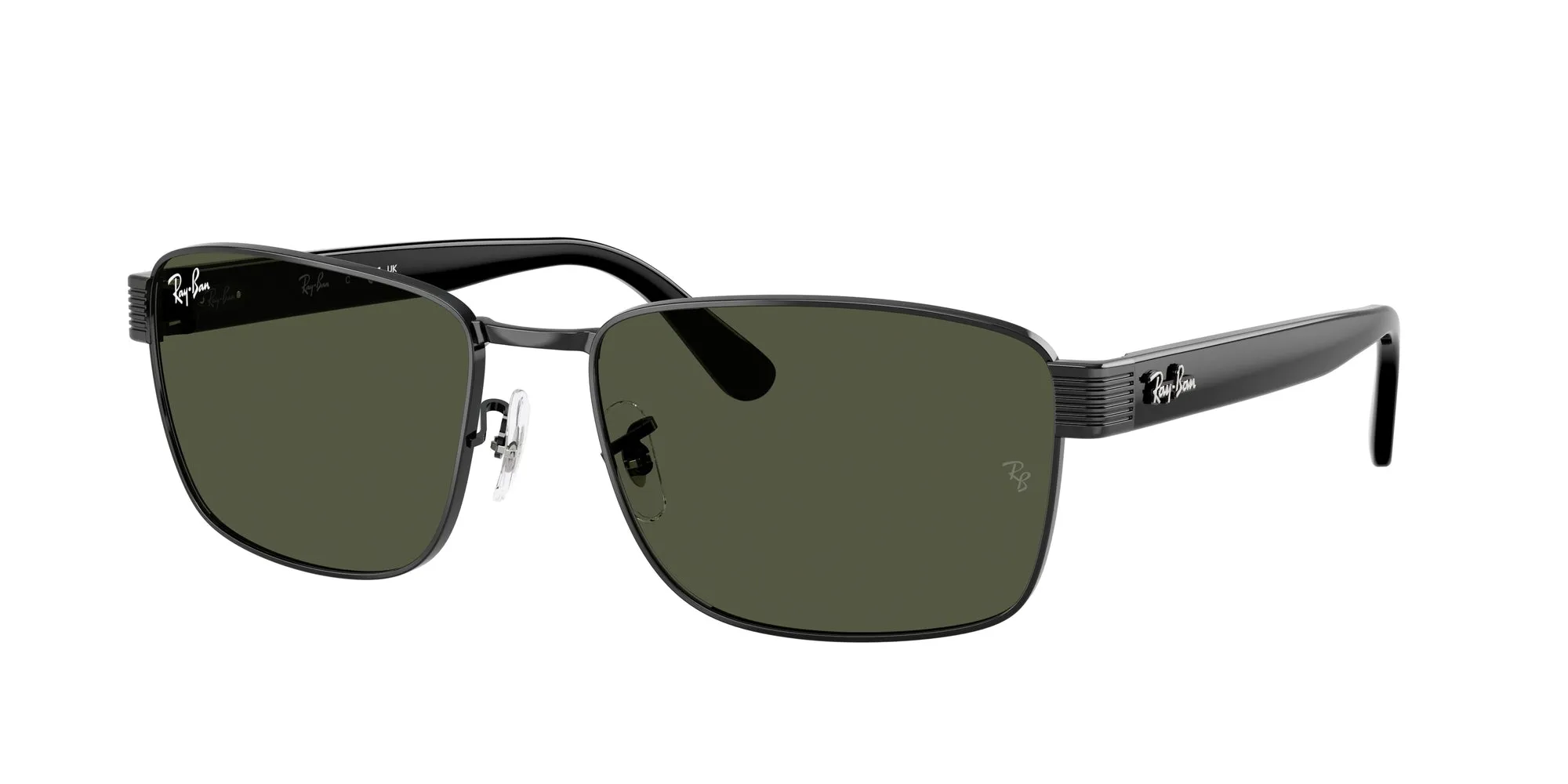 Ray - Ban RB3750 002/31 Occhiali da sole Metallo Nero Verde G15 Squadrata Normale - immagine 1