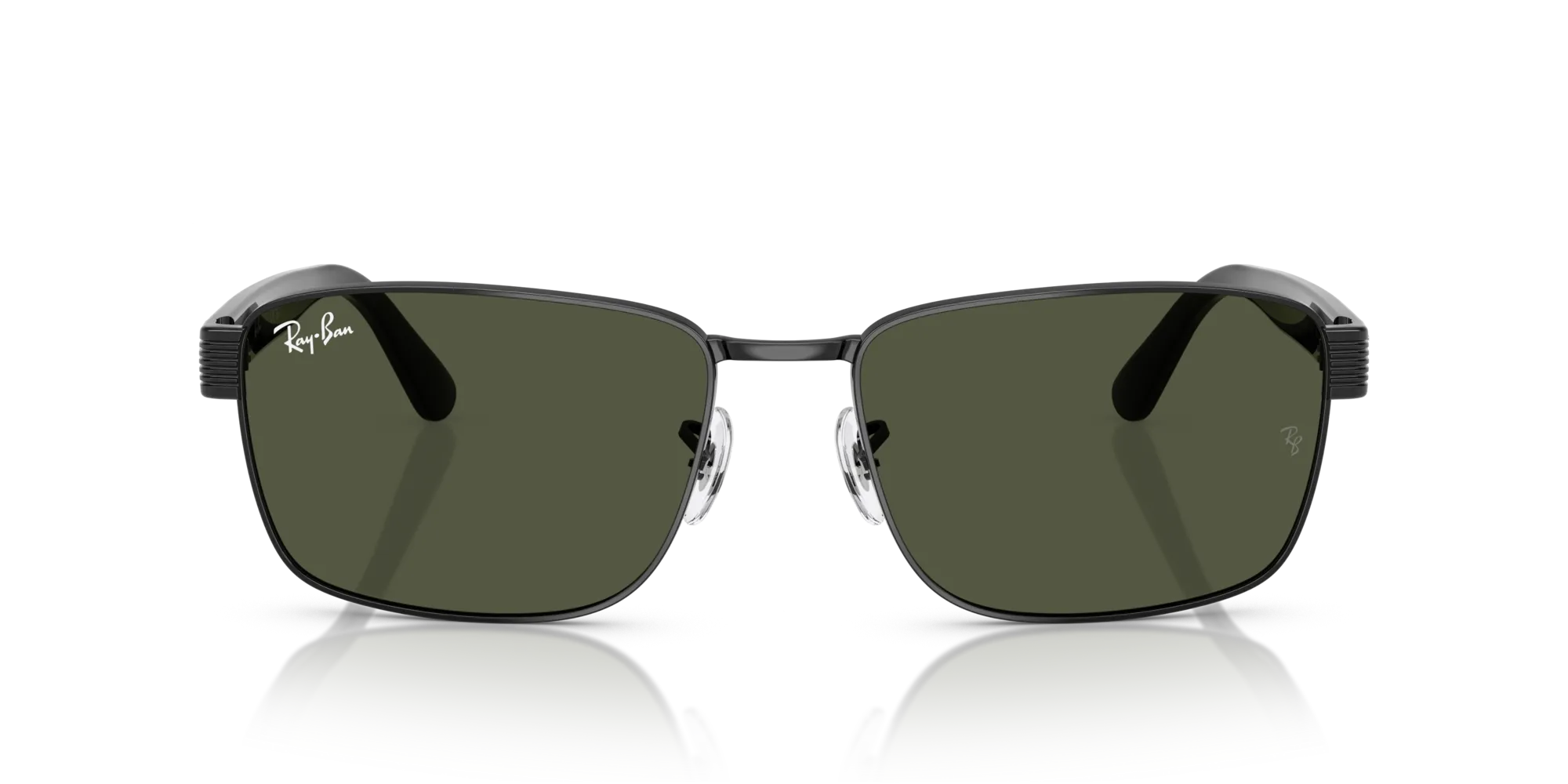 Ray - Ban RB3750 002/31 Occhiali da sole Metallo Nero Verde G15 Squadrata Normale - immagine 3