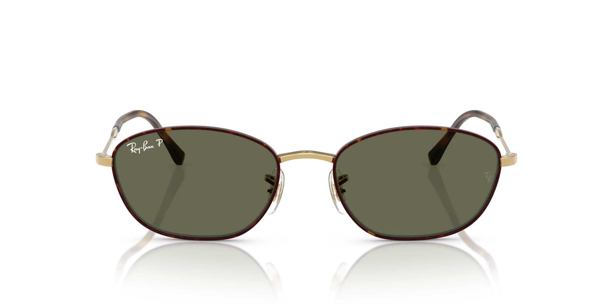Ray - Ban RB3749 927358 Occhiali da sole Metallo Tartaruga Verde G15 Geometrica Polarizzata - immagine 3