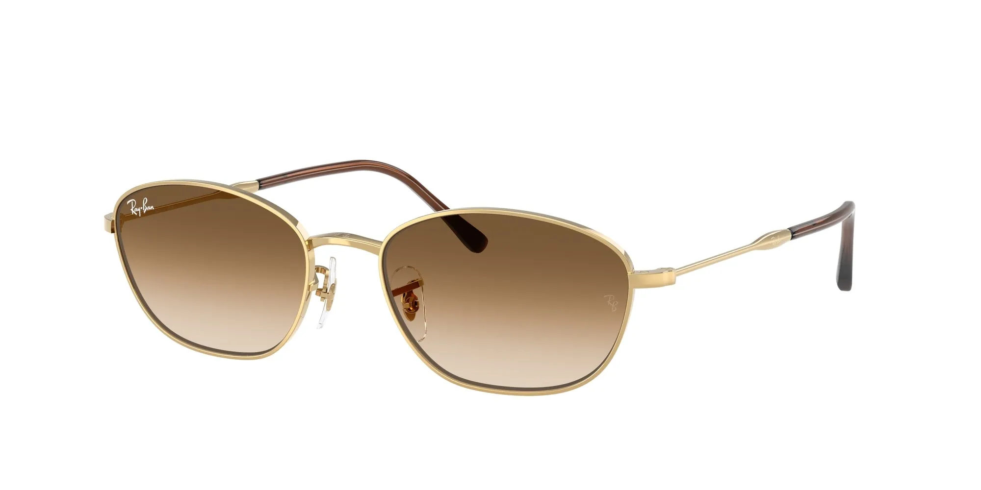 Ray - Ban RB3749 001/51 Occhiali da sole Metallo Oro Marrone Geometrica Normale Sfumato - immagine 1