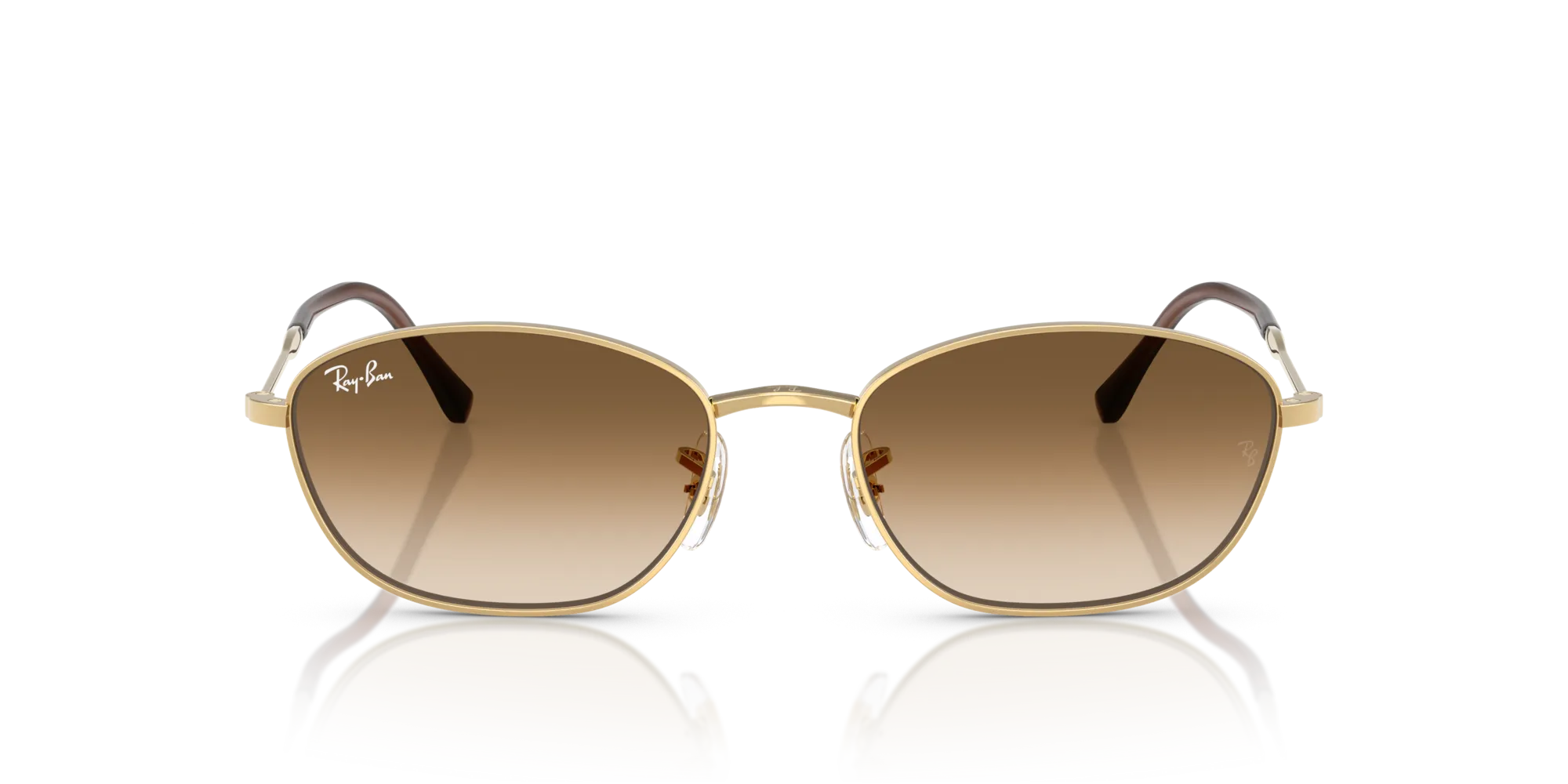 Ray - Ban RB3749 001/51 Occhiali da sole Metallo Oro Marrone Geometrica Normale Sfumato - immagine 3